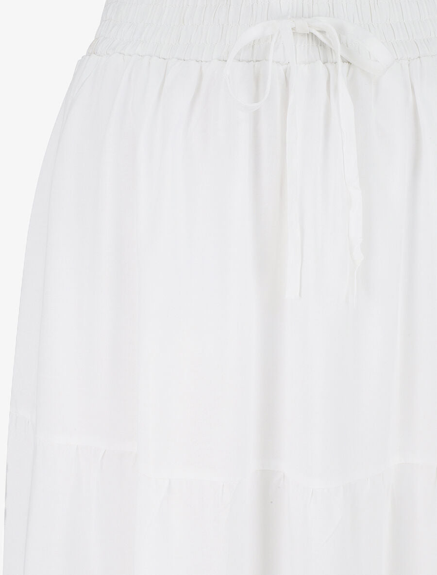 Jupe longue à taille élastiquée - Blanc - 3