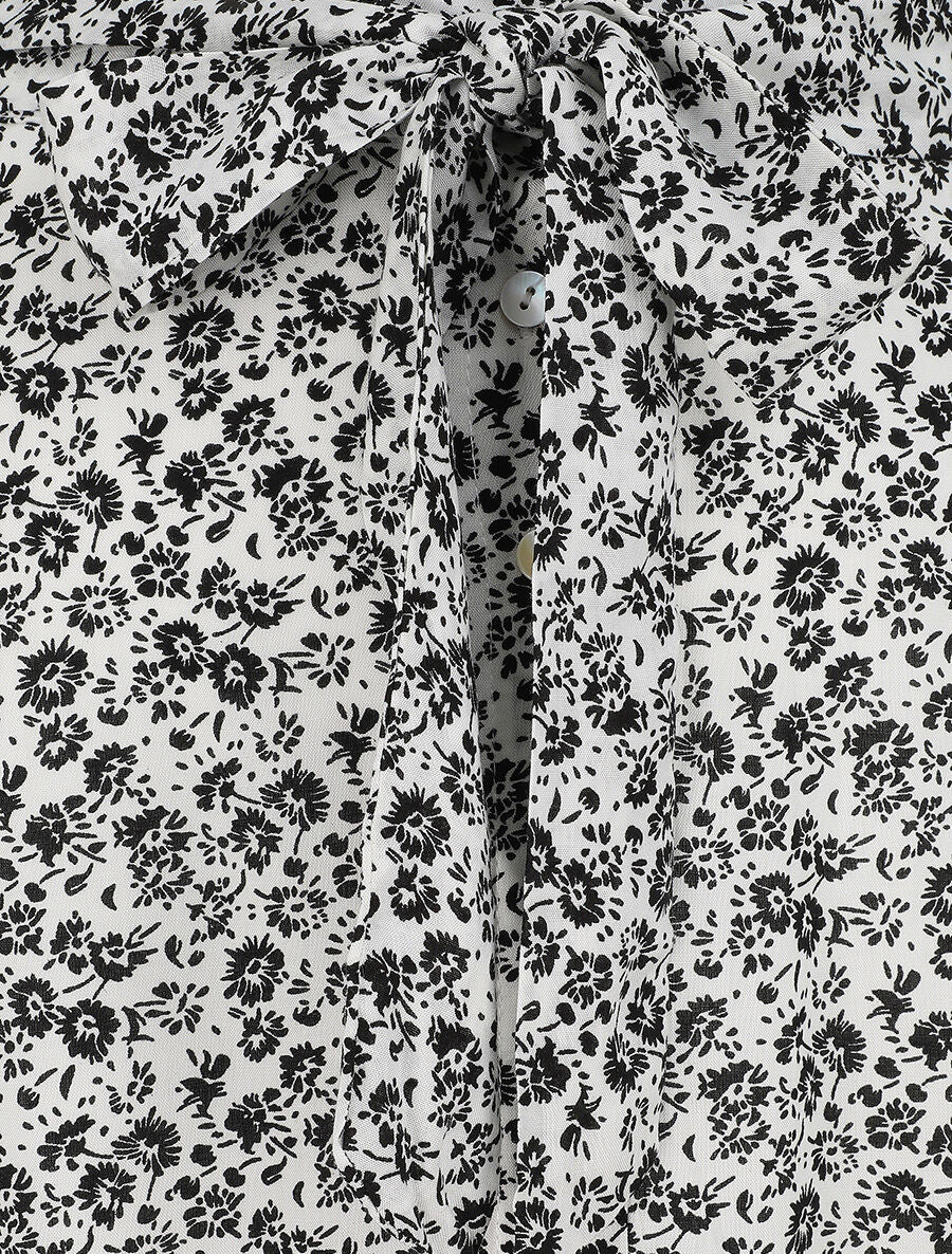 Jupe évasée imprimé pâquerettes - Blanc - 3