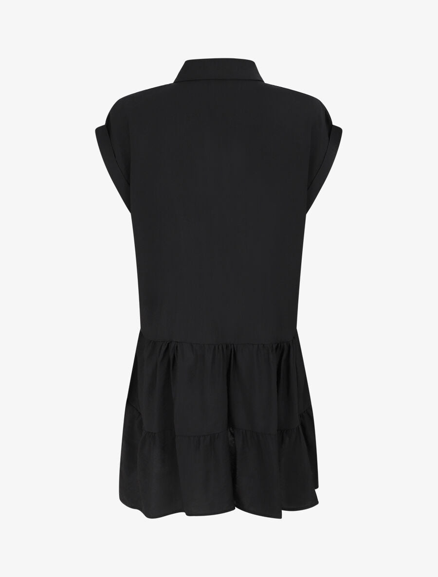 Robe chemise à manches courtes - Noir - 2
