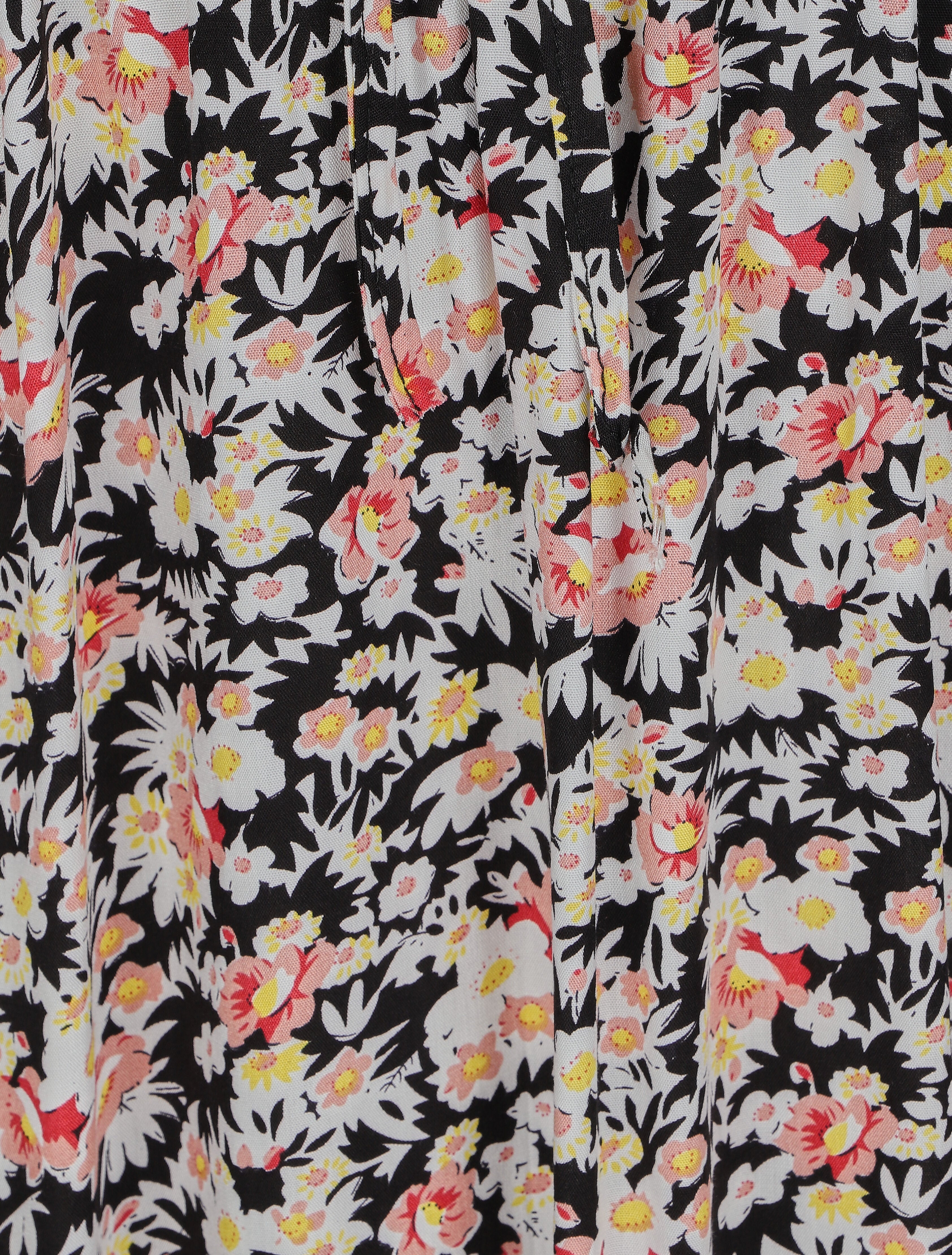 Robe longue imprimé fleurs des champs - Noir - 3