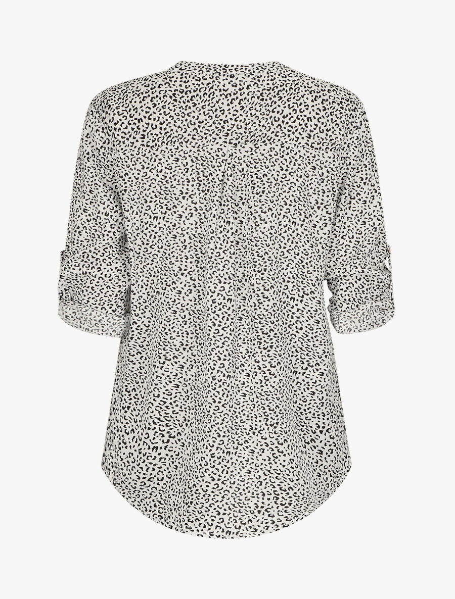 Blouse à manches longues retroussables - Blanc - 2