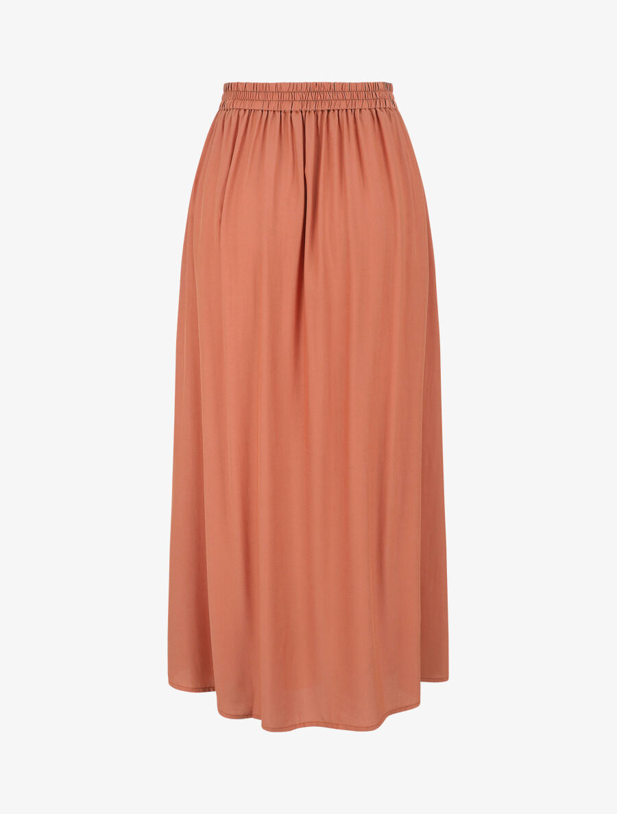 Jupe longue évasée et boutonnée - Orange - 2