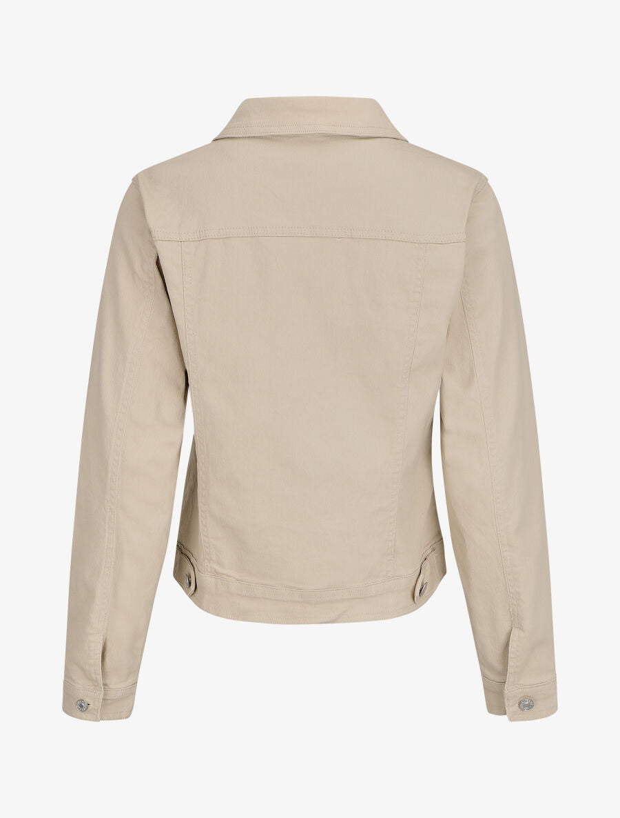 Veste oversize en jean basique - Beige - 2