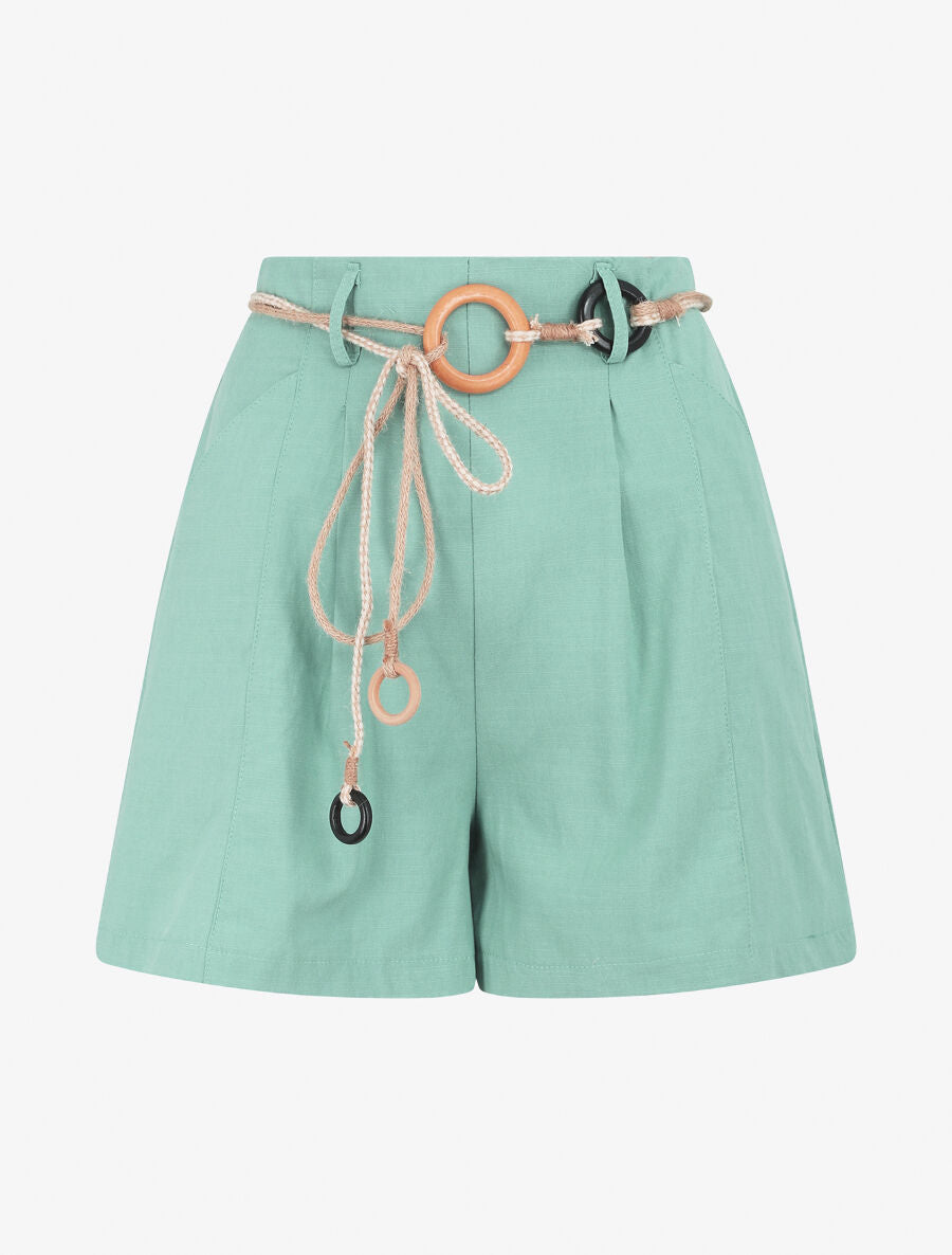 Short fluide à taille élastiquée - Vert d&