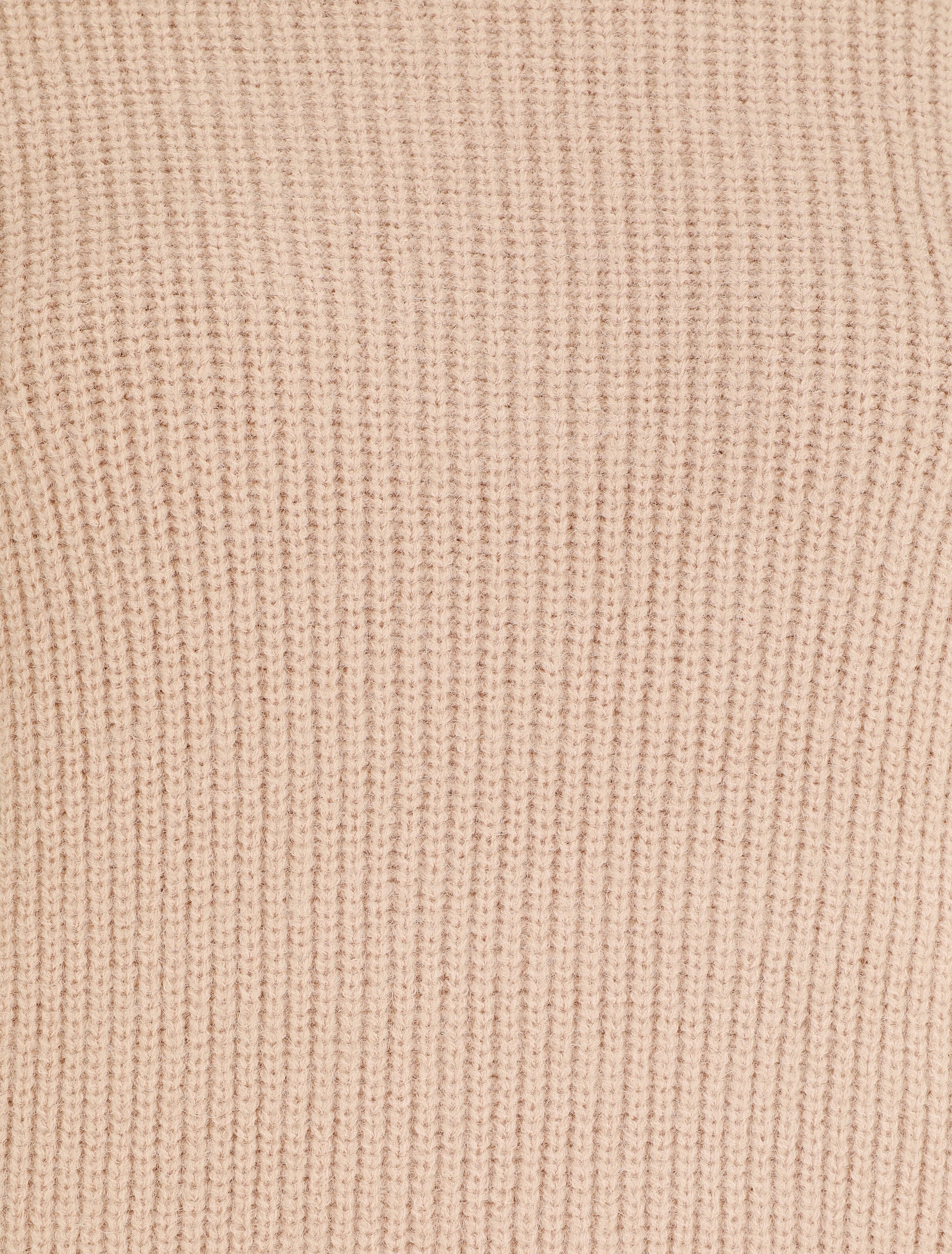 Pull en laine mélangée à manches élastiquées - Beige - 3