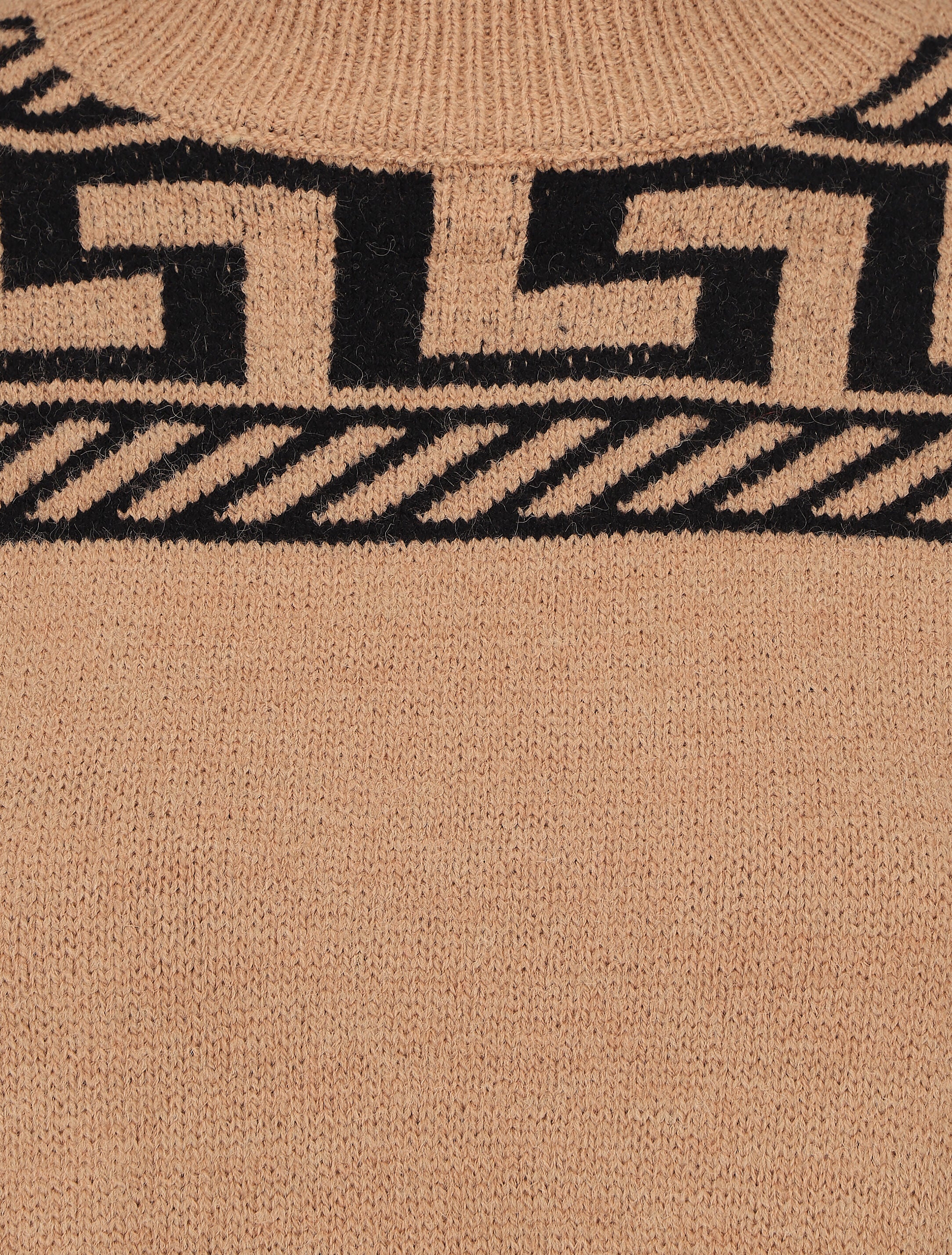Pull oversize à motif grecque - Camel - 3