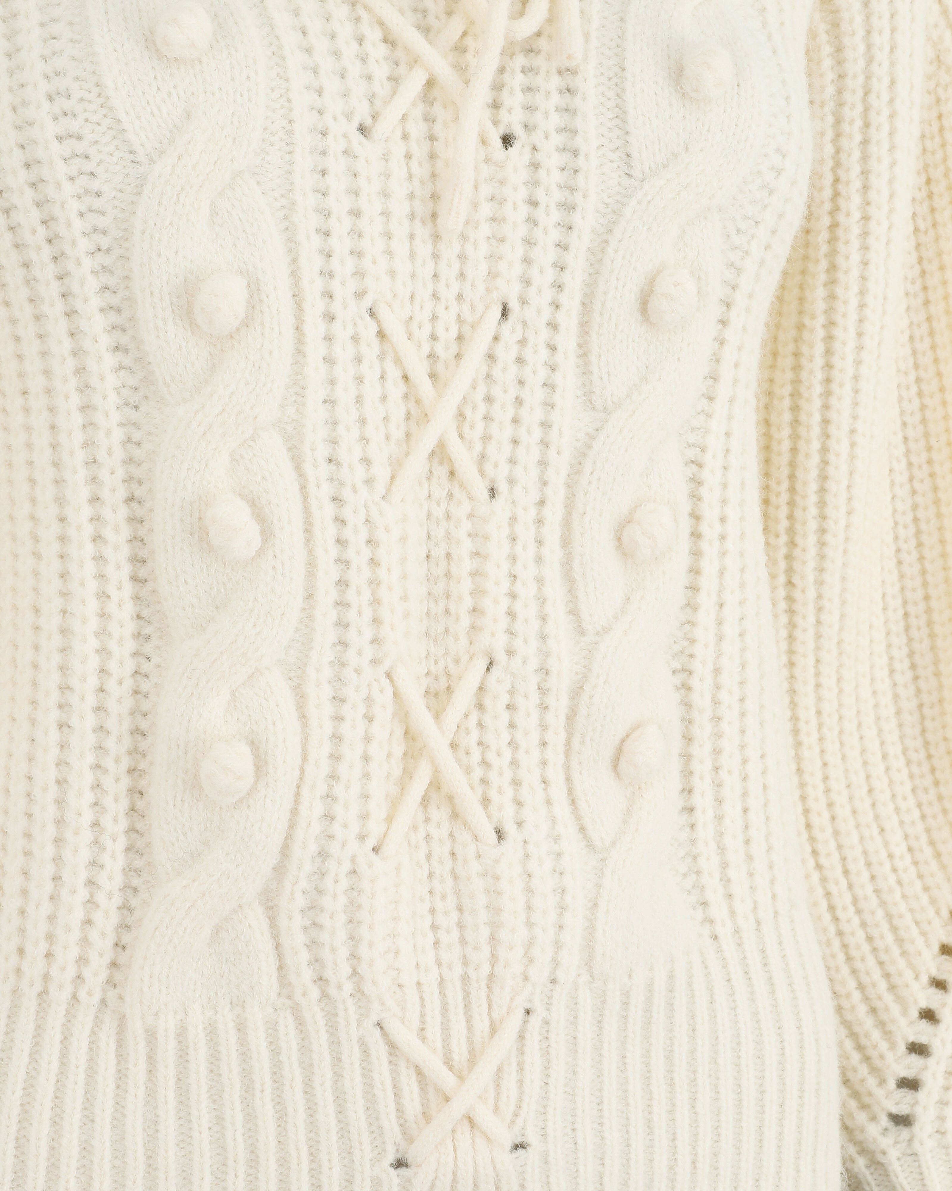 Pull corseté à manches bouffantes - Blanc - 3
