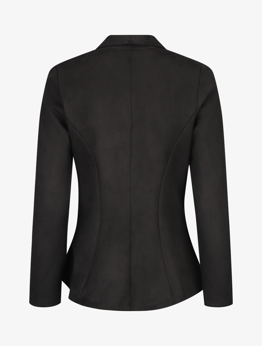 Blazer ajustée en suédine - Noir - 2