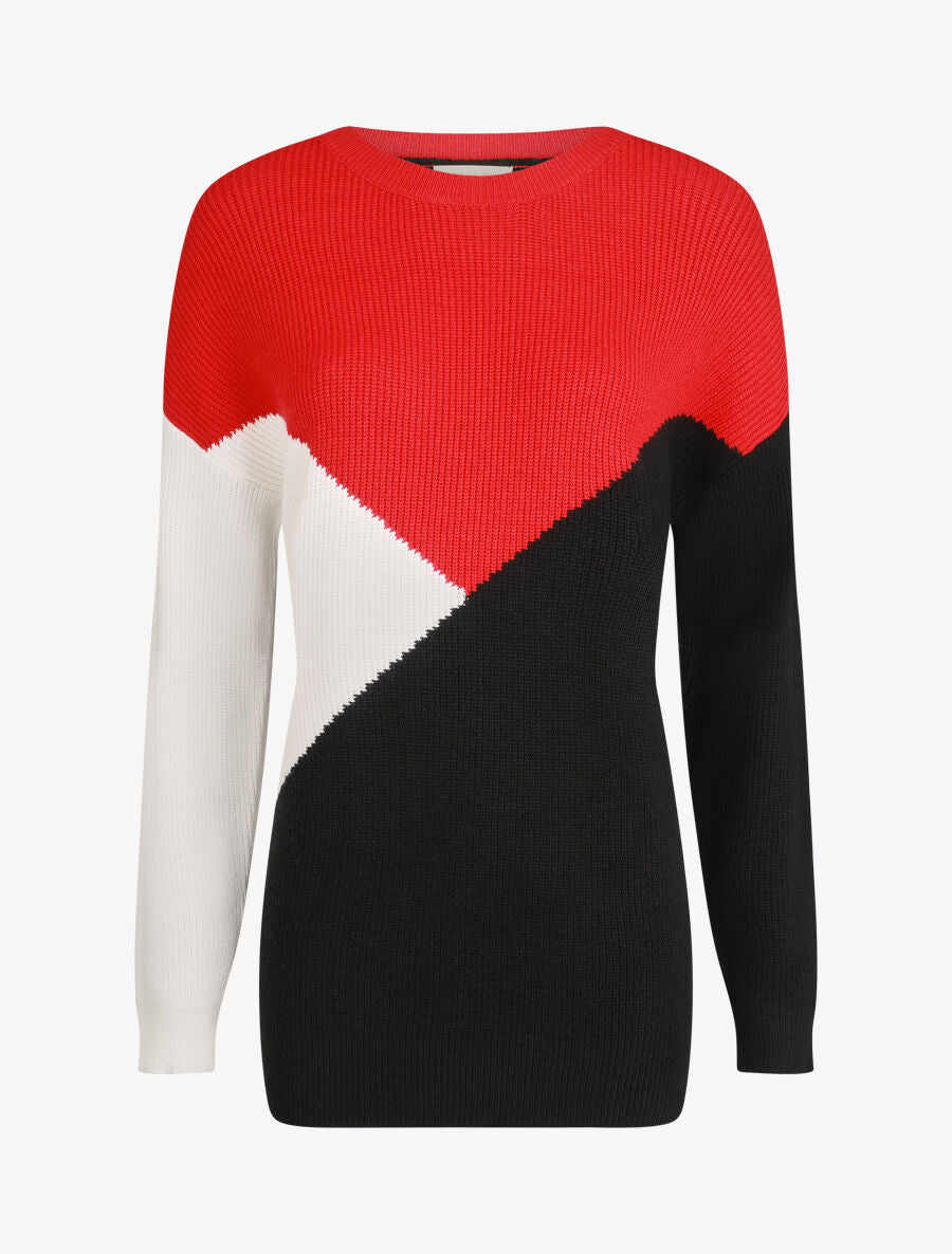 Pull oversize à motif graphique - Rouge/noir - 1