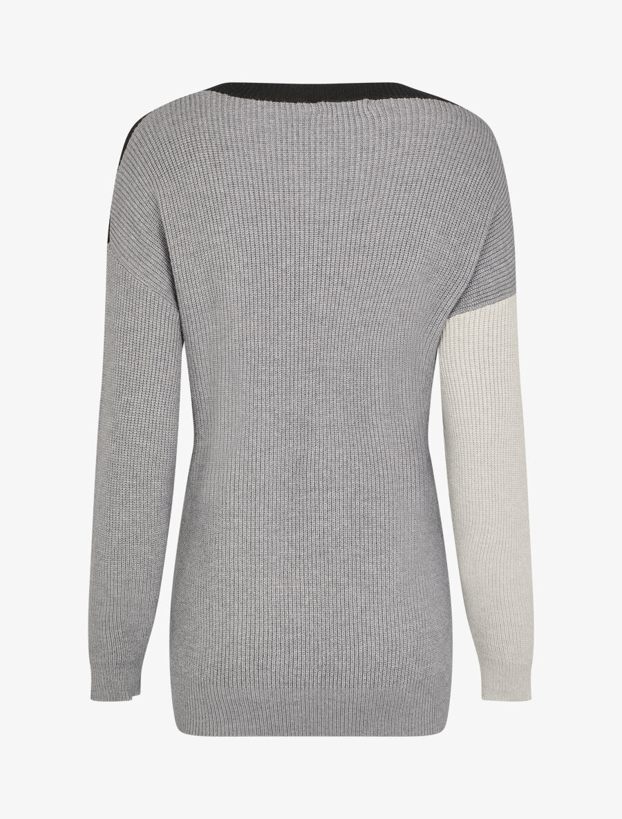 Pull oversize à motif graphique - Noir/gris - 2
