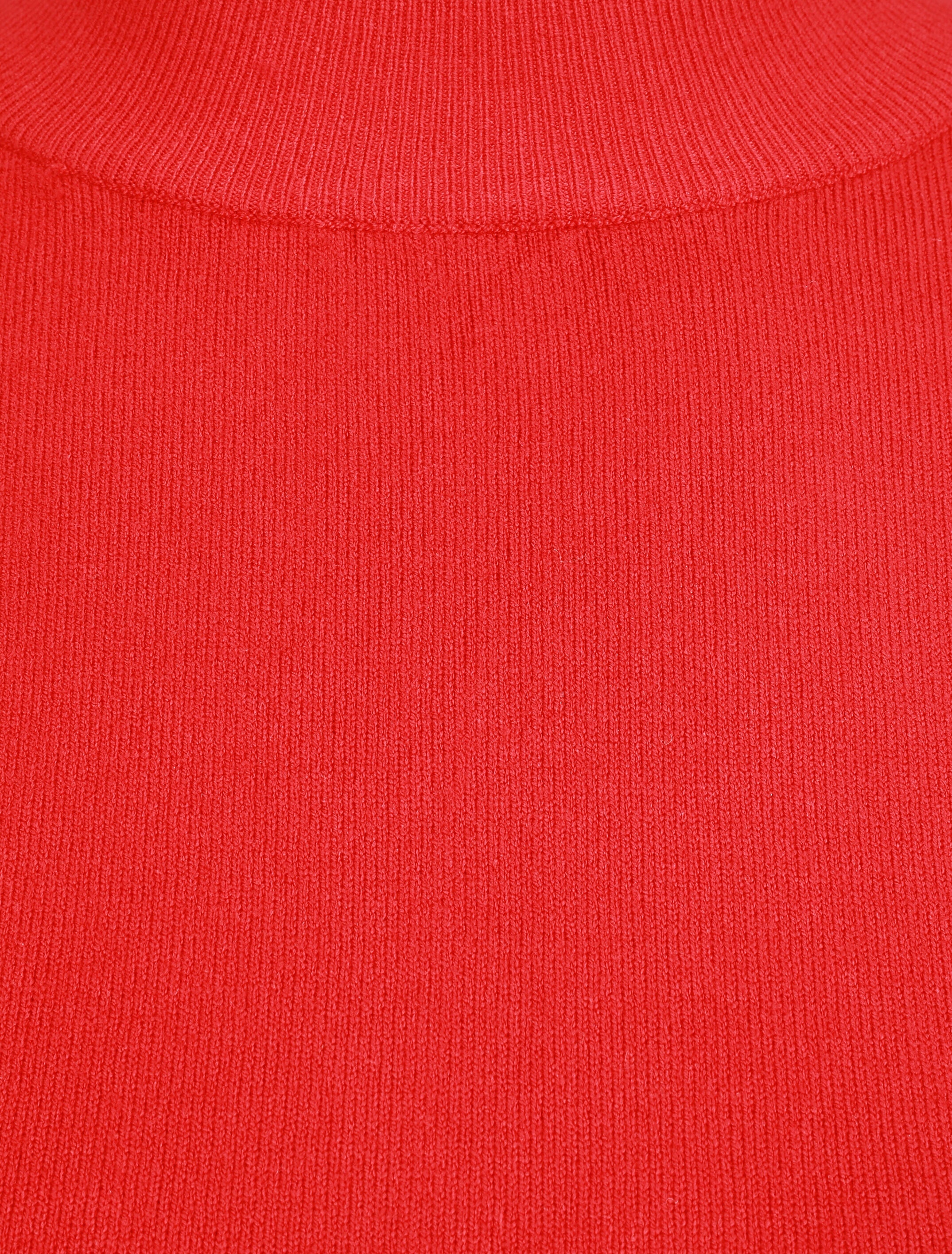 Pull fin en laine mélangée à col montant - Rouge - 3