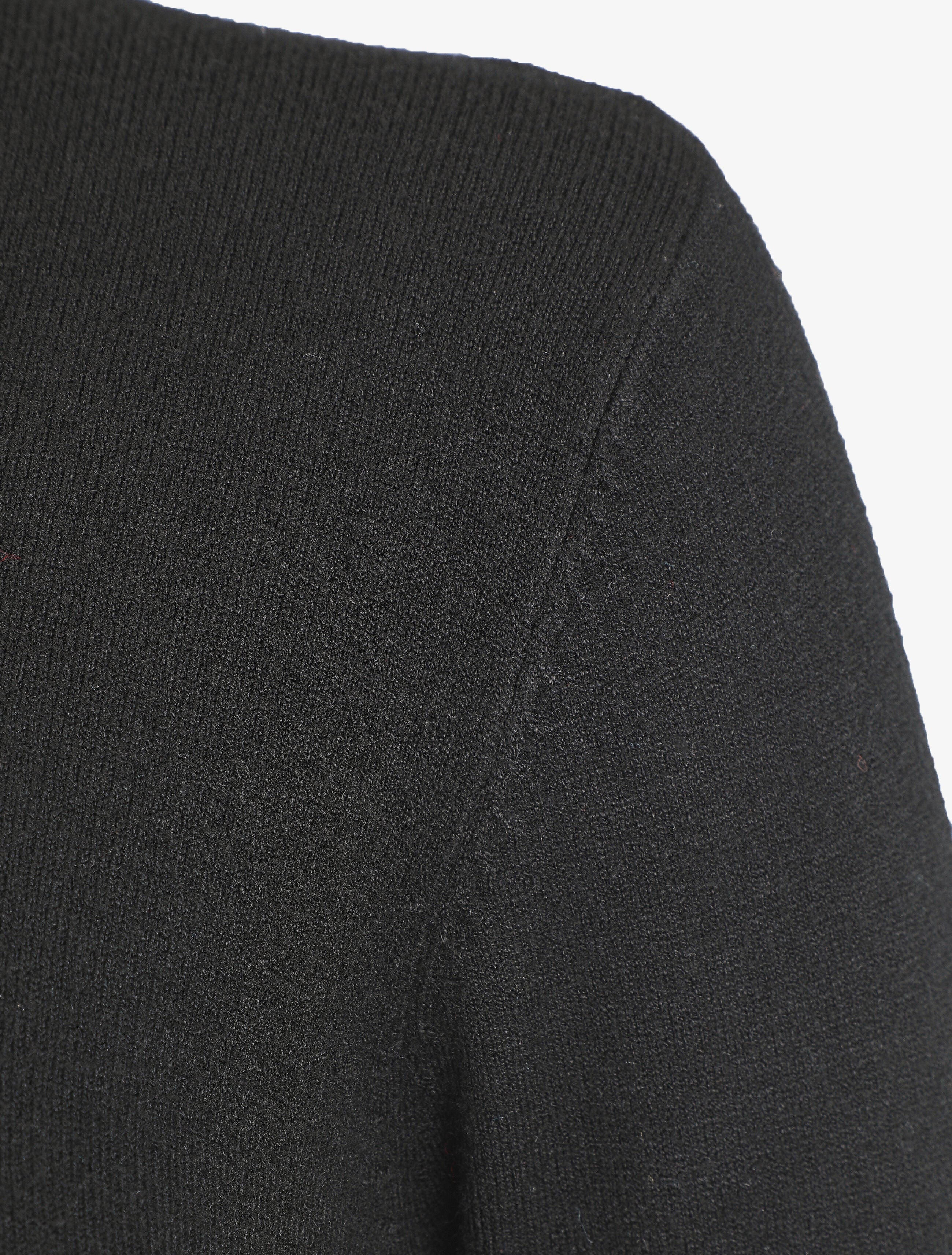 Pull fin en laine mélangée à col roulé - Noir - 3