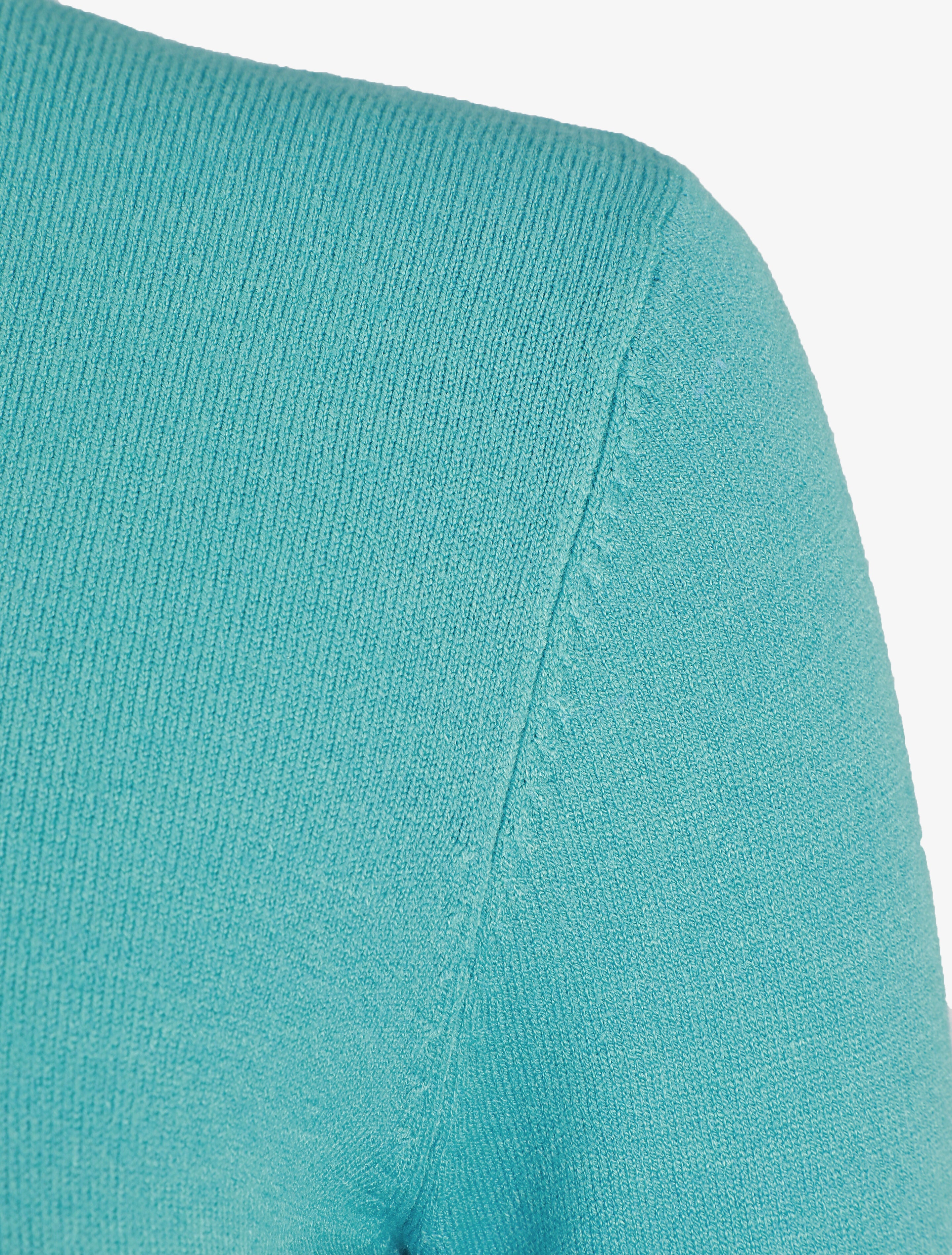 Pull fin en cachemire mélangée à col roulé - Vert d&