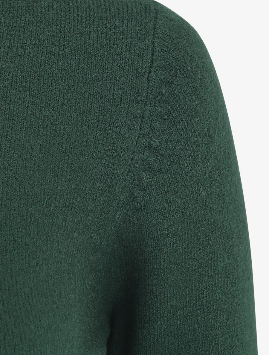 Pull col rond en cachemire mélangé - Vert bouteille - 3