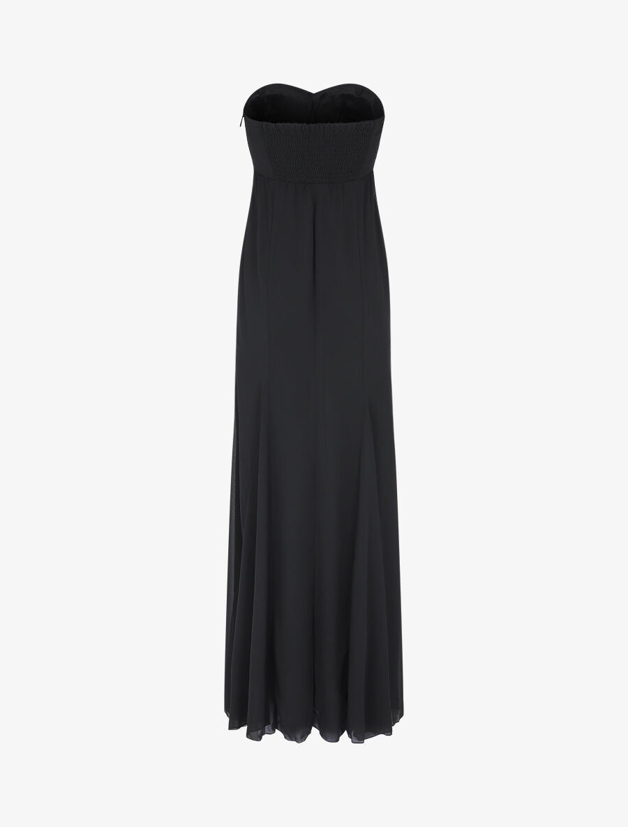 Robe bustier évasée à sequins - Noir - 2