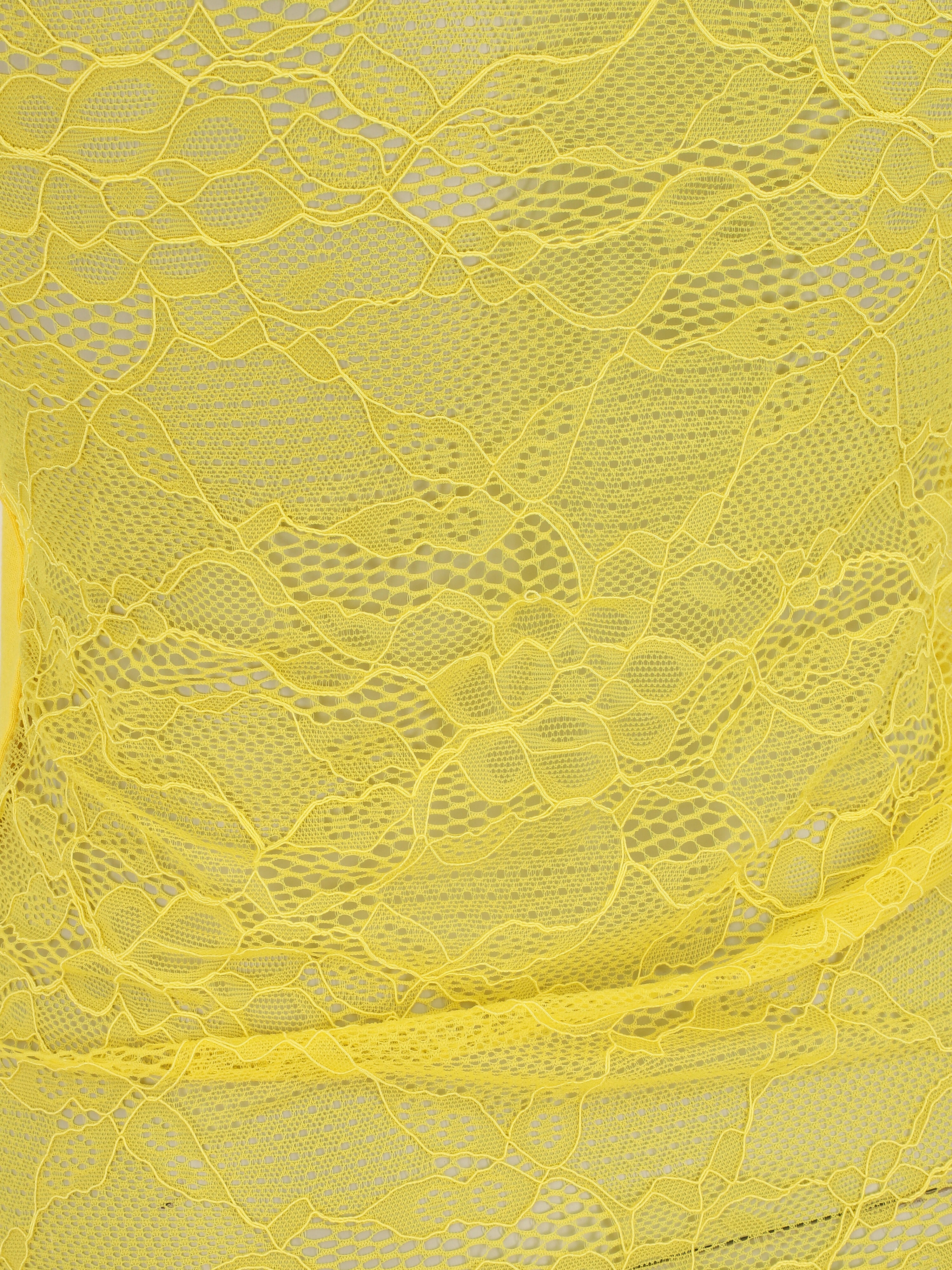 Débardeur ajustée dos en dentelle - Jaune - 3