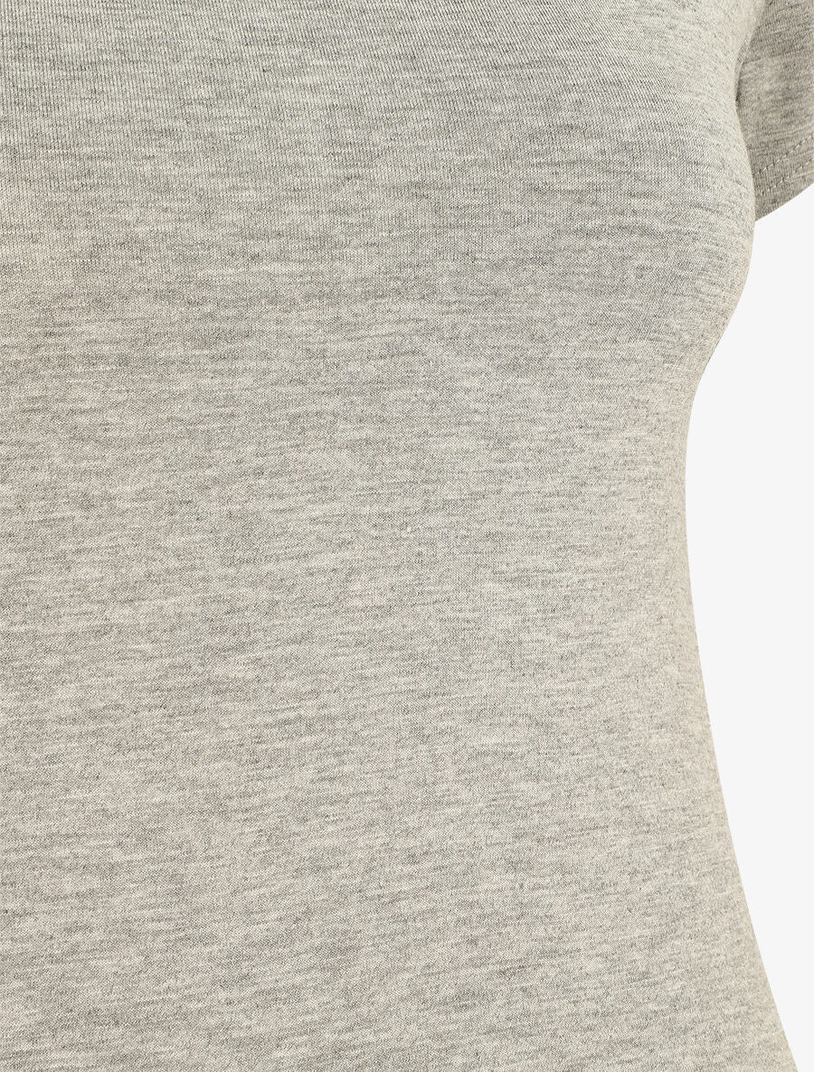 T-shirt ajusté manches courtes uni - Gris chiné - 3