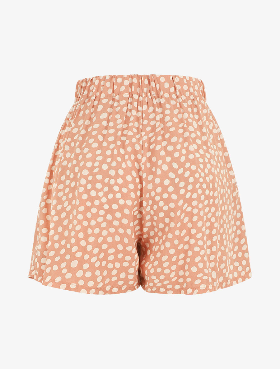 Short à pois taille haute évasé - Rose - 2
