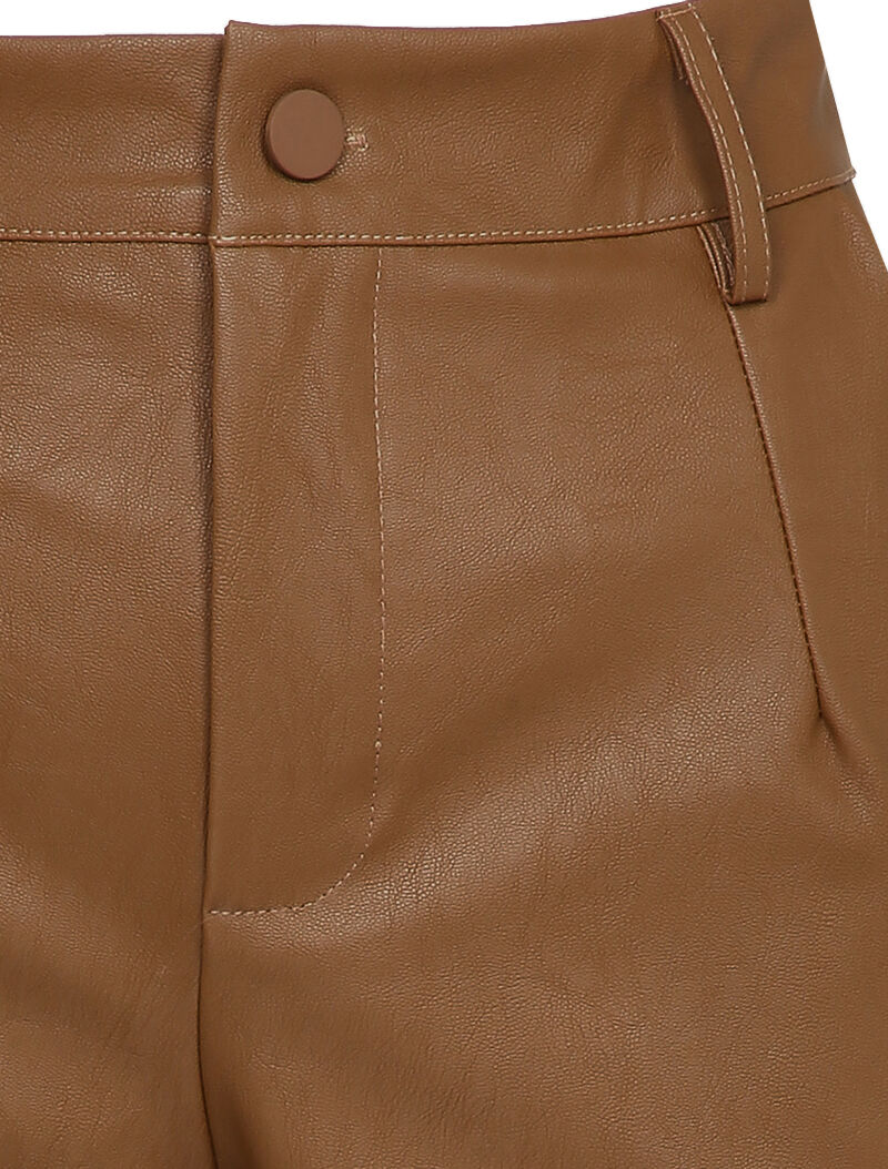 Short en simili à revers - Marron - 3