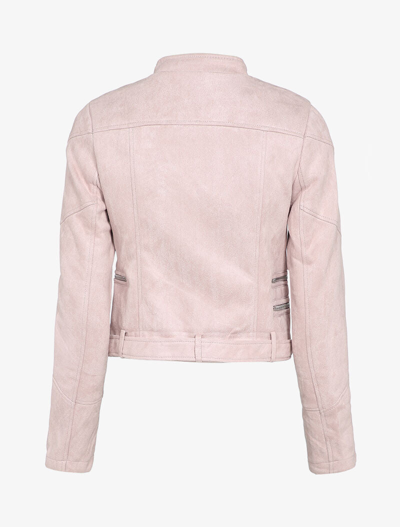Perfecto court en suédine - Rose - 3