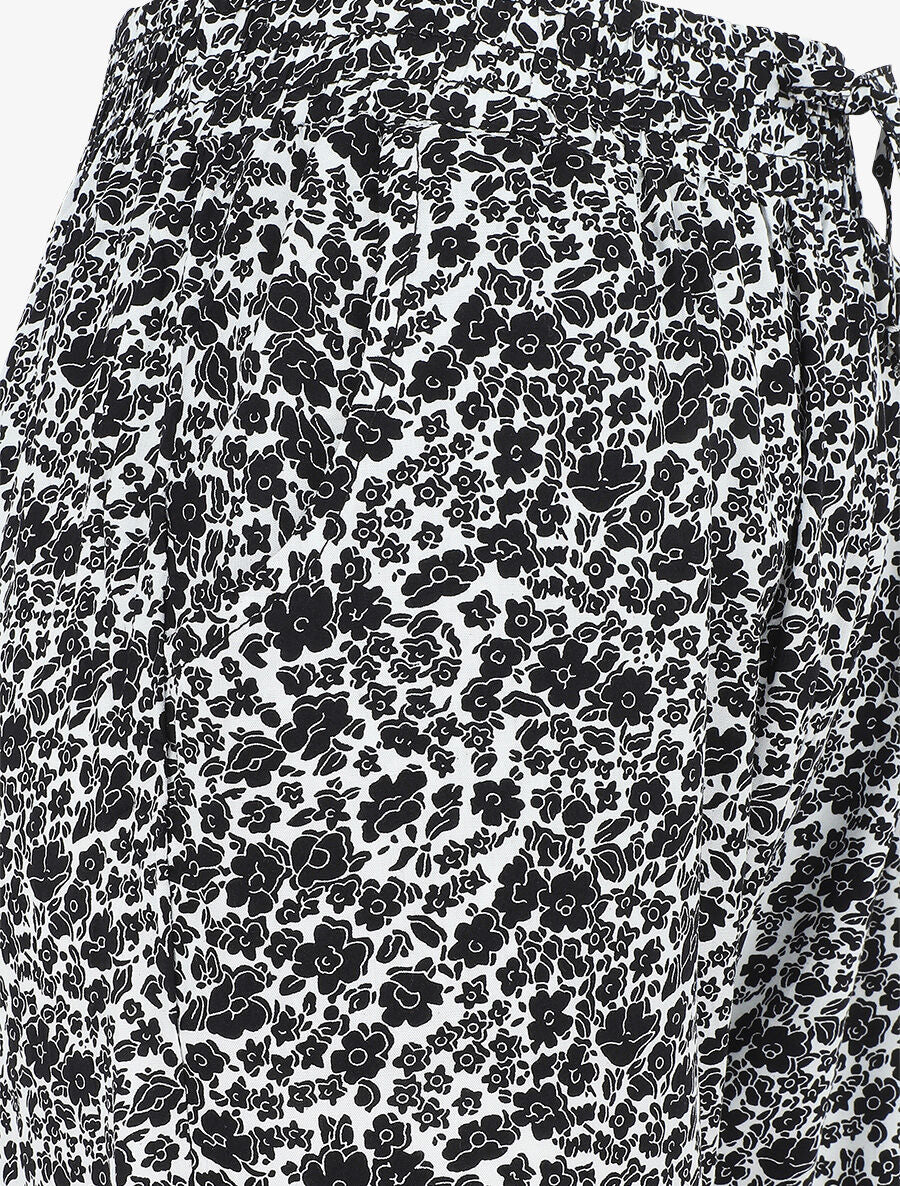 Pantalon style jogging imprimé floral - Noir - 3