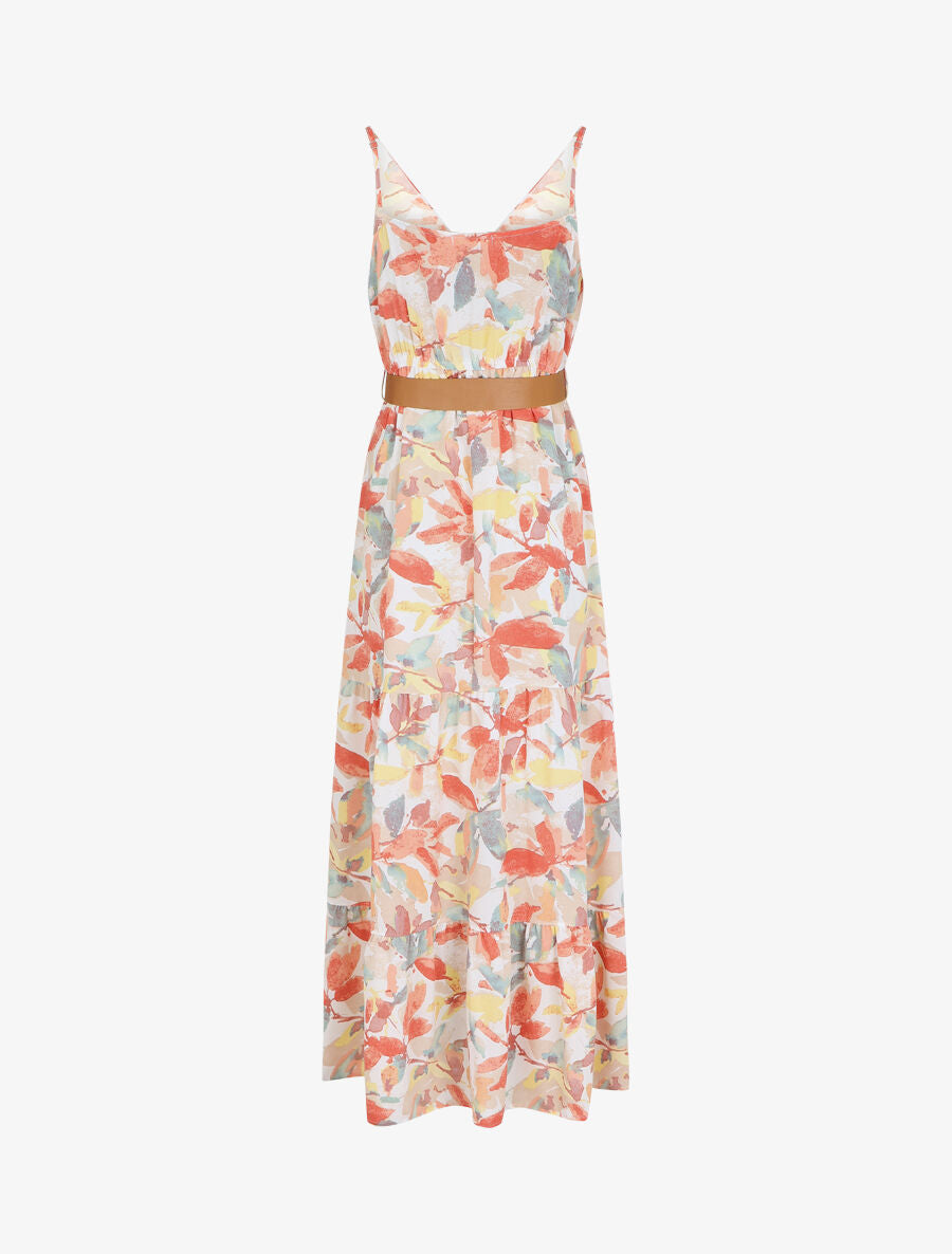 Robe empire à imprimé aquarelle fleurs - Rose - 3