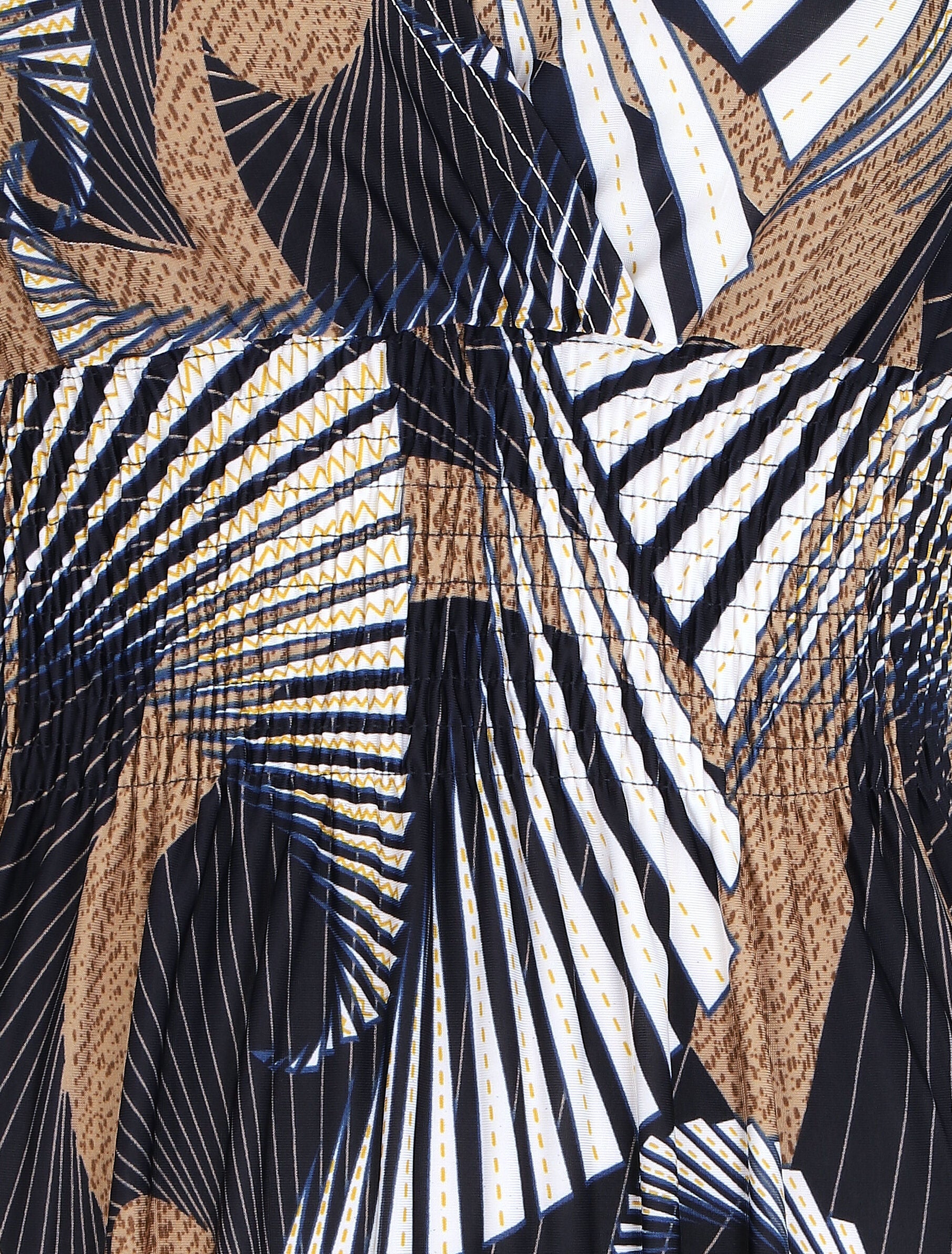 Robe mi-longue à bretelles imprimé graphique - Bleu - 4