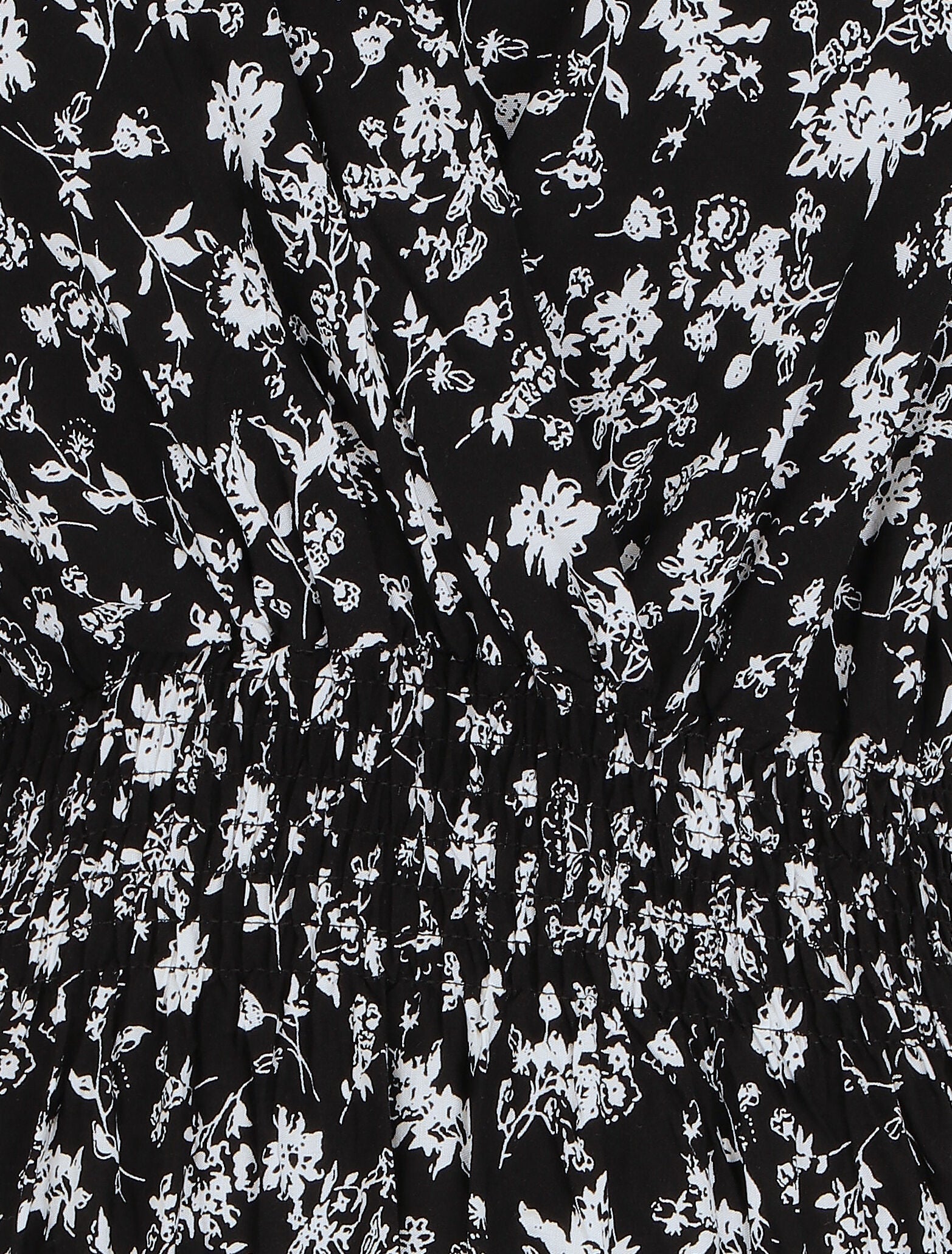 Robe imprimé fleuri à col cache-coeur - Noir - 3