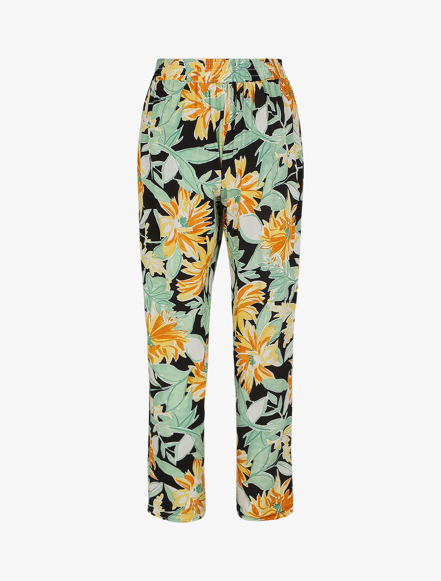 Pantalon droit à motif fleuri - Jaune - 2