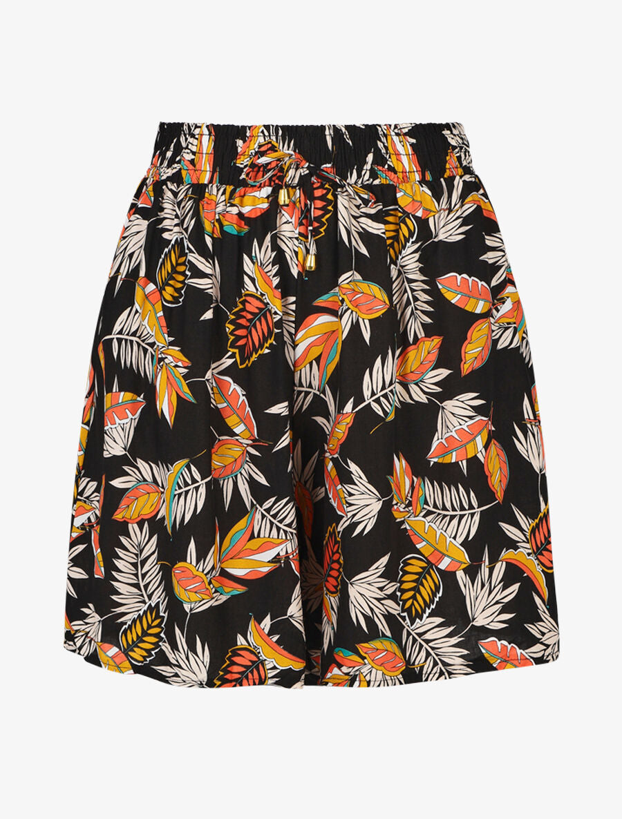 Short droit imprimé tropique - Noir - 5