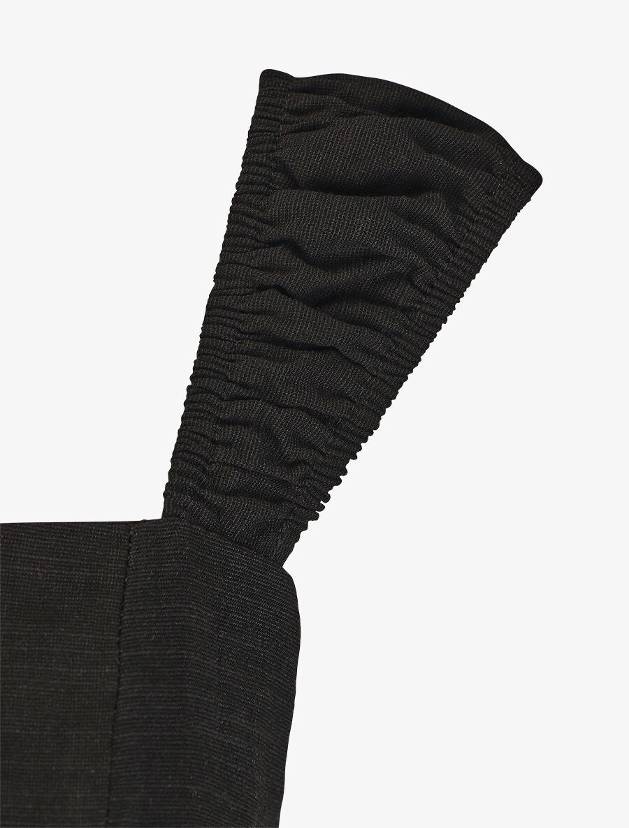 Robe longue fendue sans manches - Noir - 3