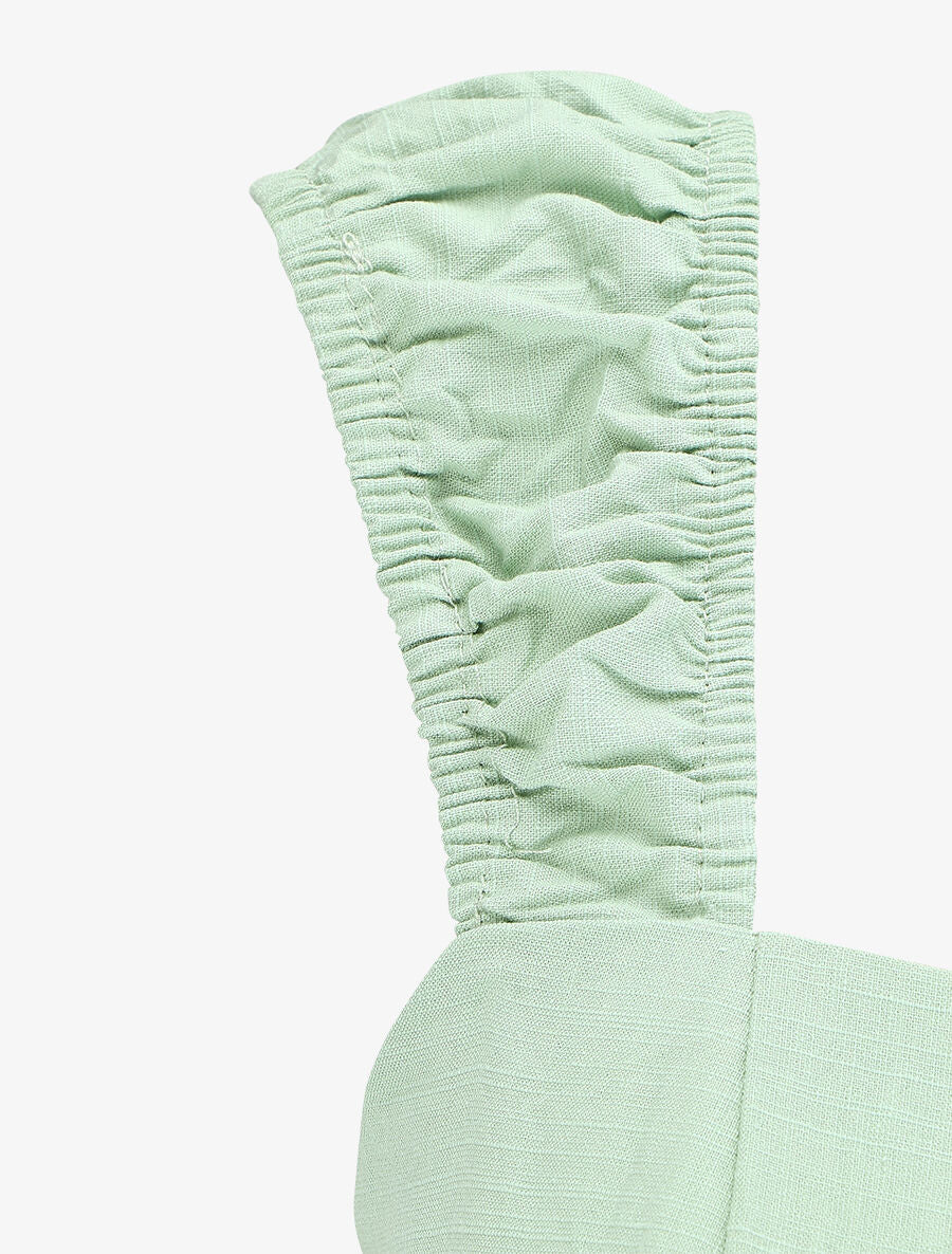 Robe longue fendue sans manches - Vert d&