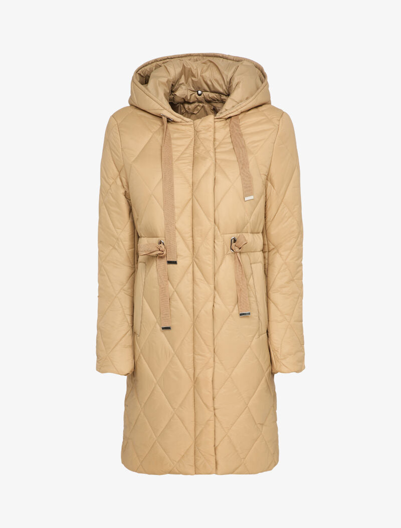 Doudoune matelassée à liens de serrage - Beige - 4