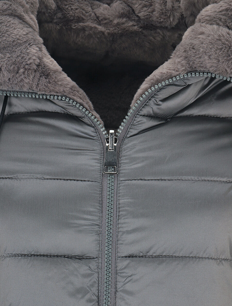 Doudoune reversible à cordons de serrage - Gris - 3