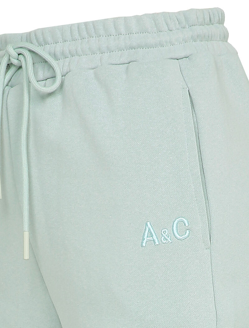 Jogging uni à broderie - Vert d&