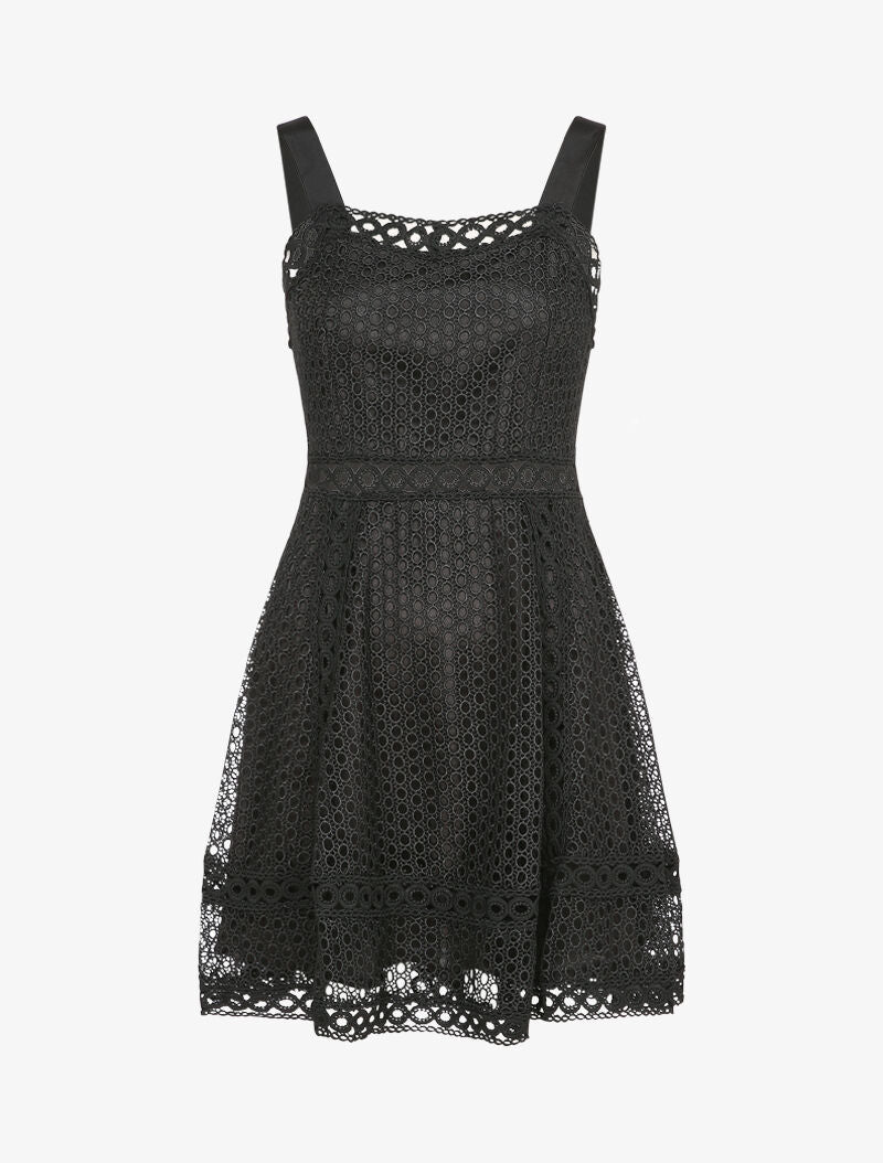 Robe patineuse en crochet - Noir - 1