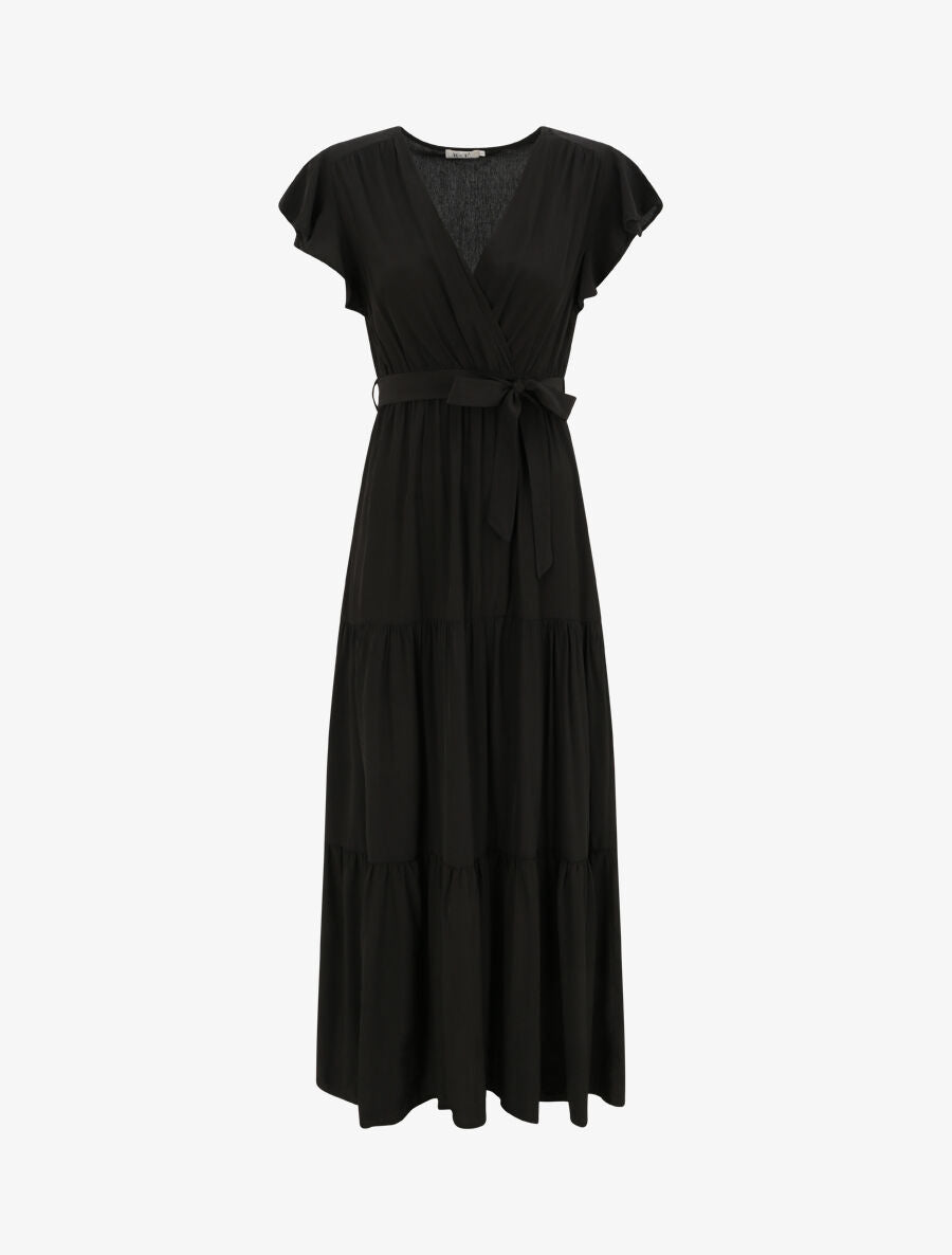 Robe empire à manches volantées - Noir - 1