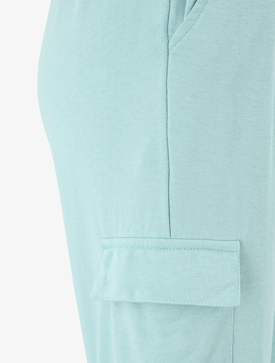 Jogging uni en coton - Vert d&