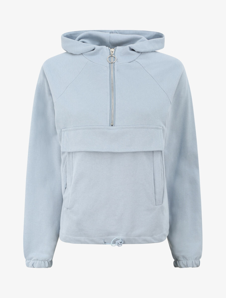 Sweat à capuche avec col zippé - Bleu ciel - 3