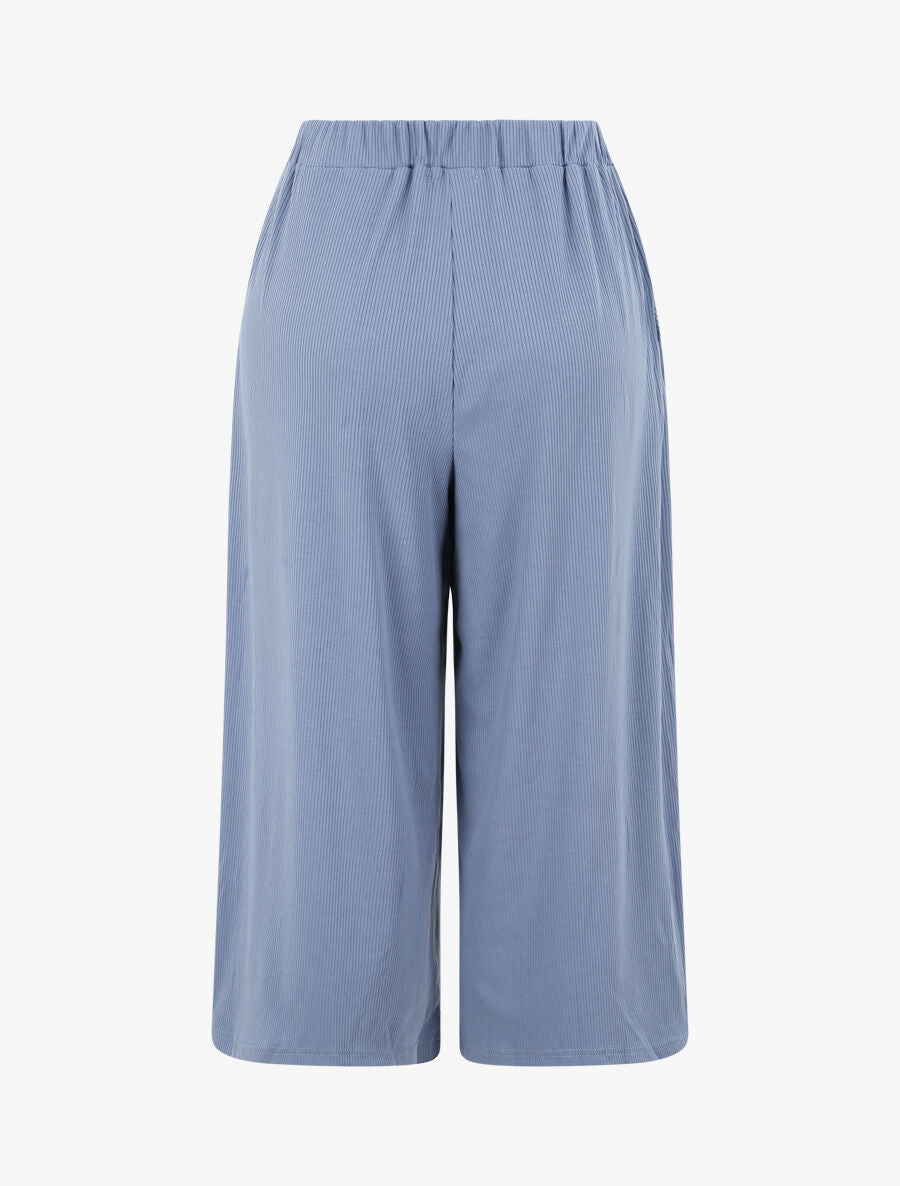Pantalon ample uni - Bleu - 2