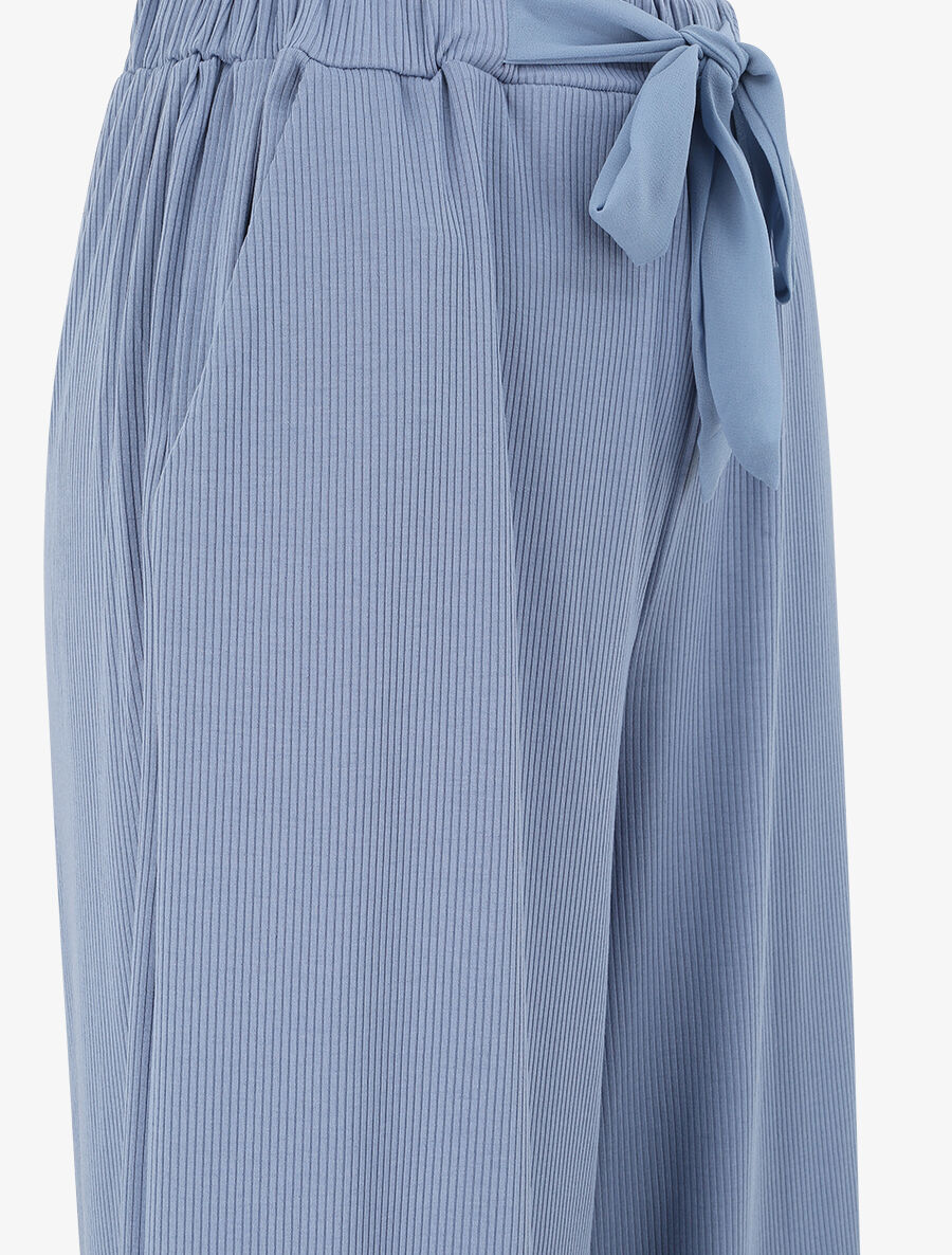 Pantalon ample uni - Bleu - 3
