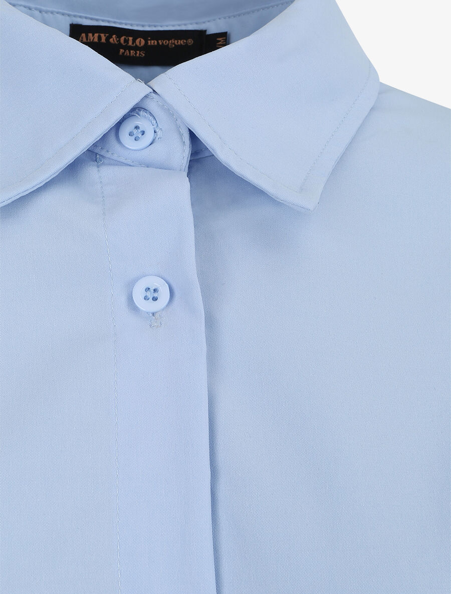 Chemise oversize coupe droite - Bleu ciel - 3