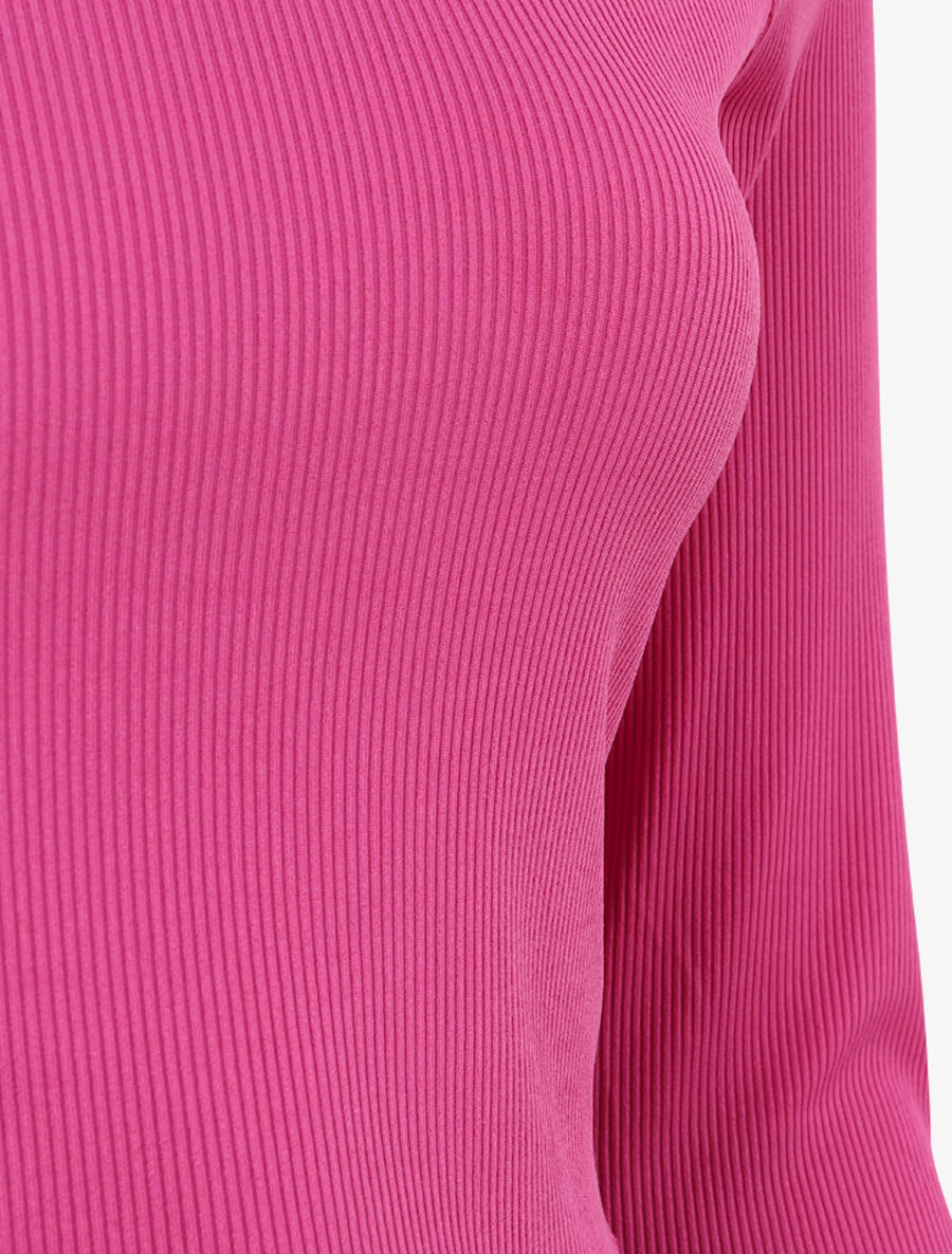 Crop top côtelé unie - Fushia - 3