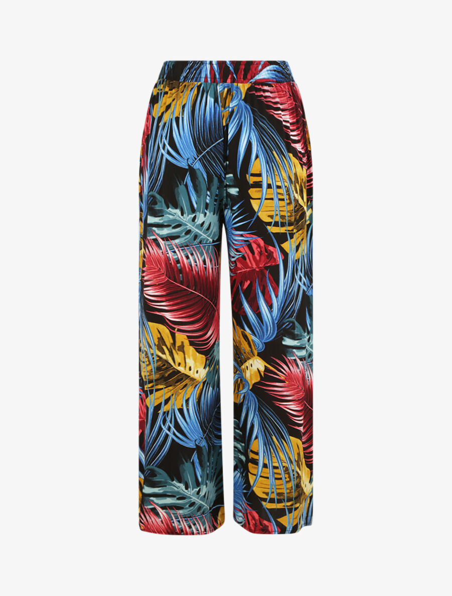 Pantalon ample imprimé jungle - Noir - 2