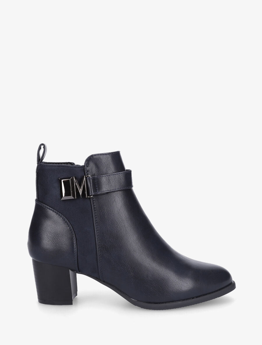 Bottines en simili à boucle fantaisie - Bleu nuit - 2