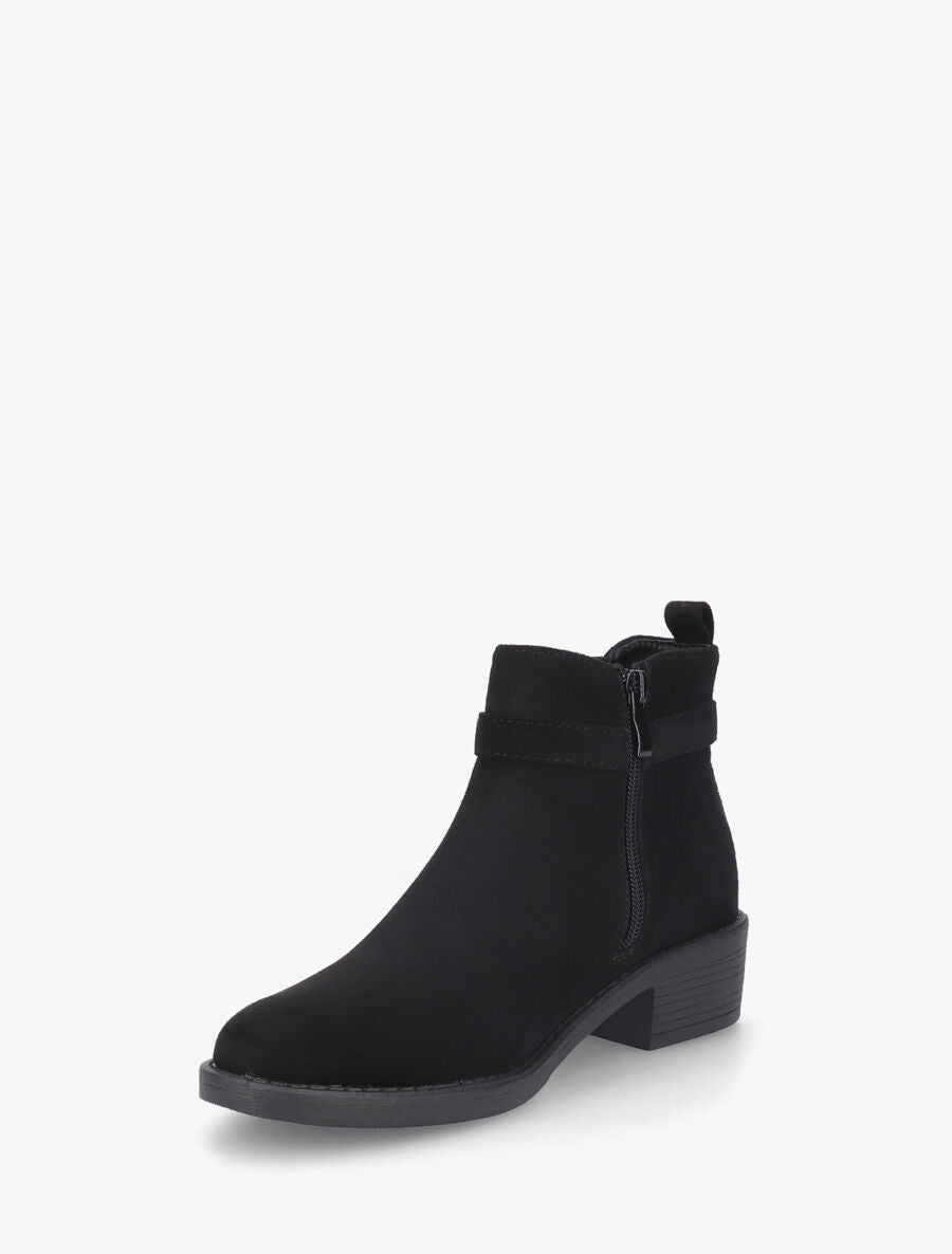 Bottines élastiquées à boucle strassé - Noir - 3