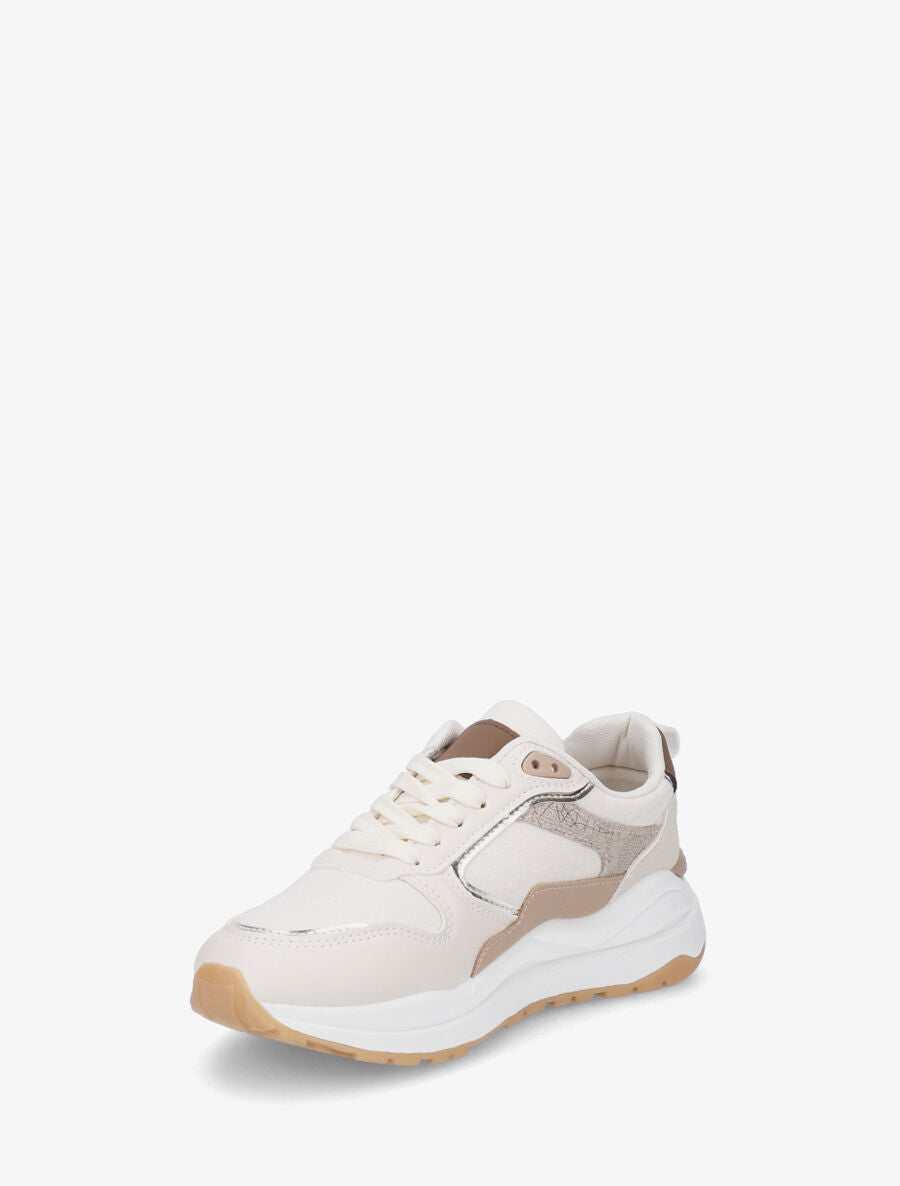 Baskets bi-matière - Beige - 3