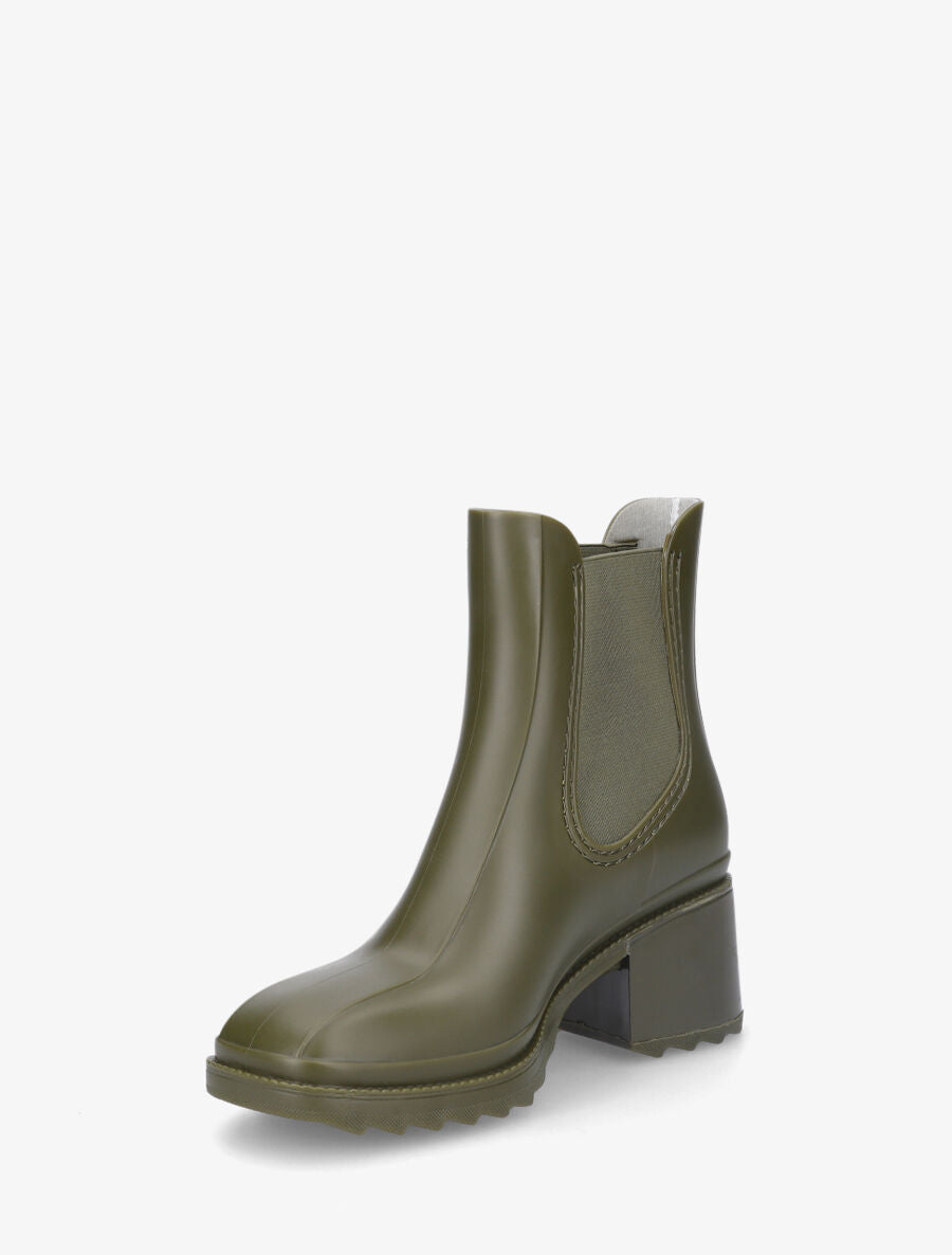 Bottines élastiquées en caoutchouc - Kaki - 3