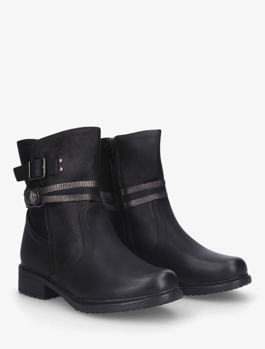 Bottines fourrées unies - Noir - 4