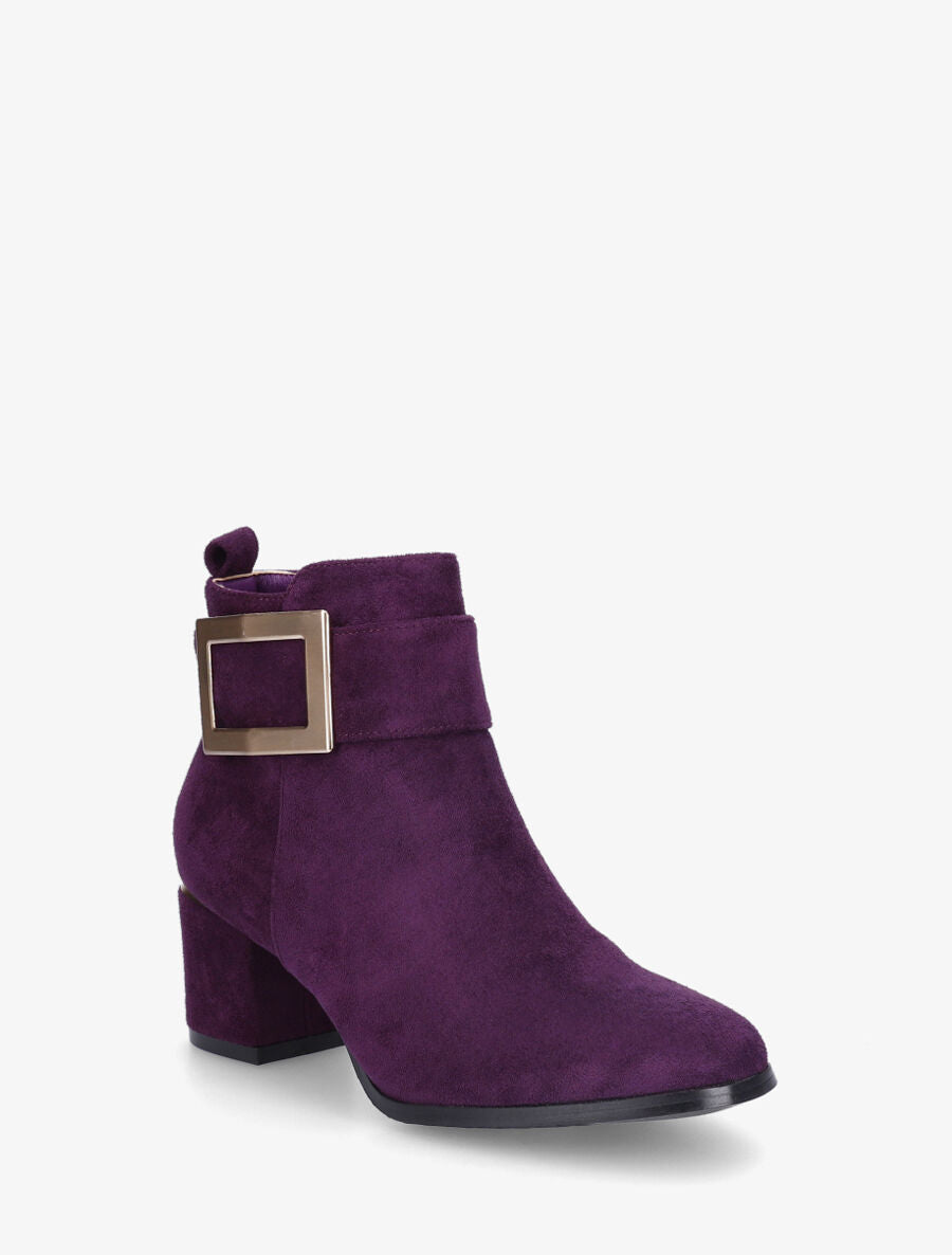 Bottines à boucle en suédine - Violet - 2